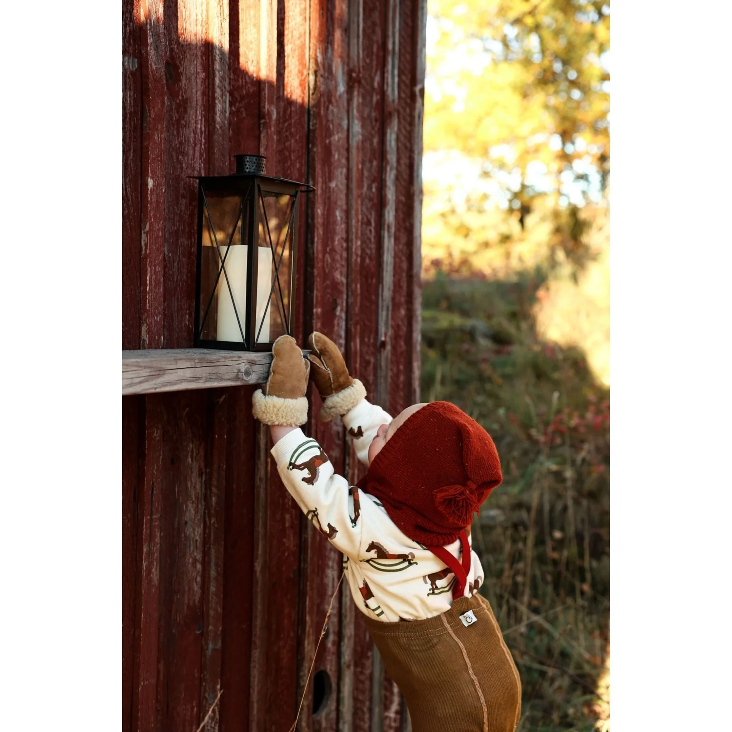 Silly Silas Acorn Brown With Maple Leaf Footed Strømpebukser Christmas Edition - Image 10