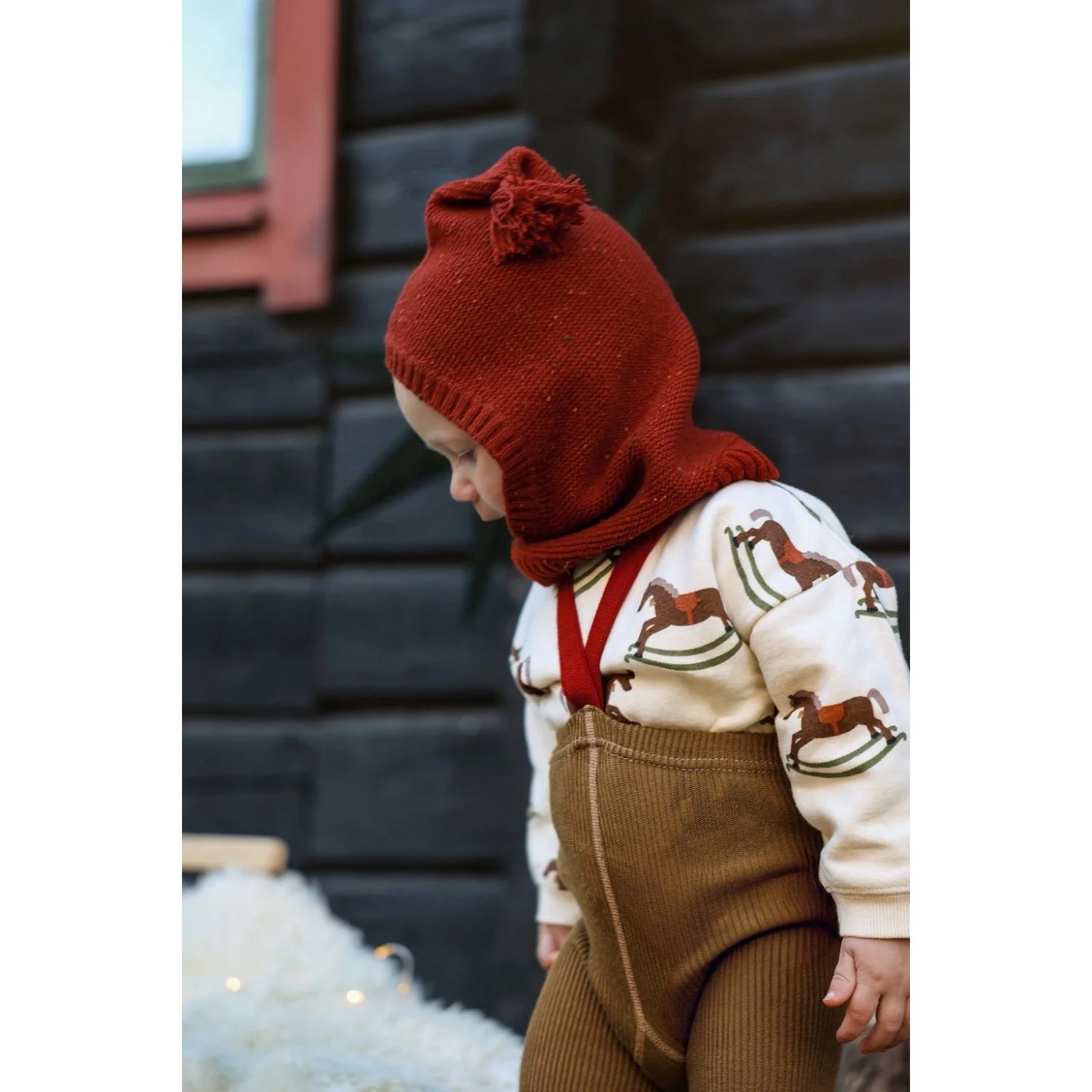 Silly Silas Acorn Brown With Maple Leaf Footed Strømpebukser Christmas Edition - Image 11