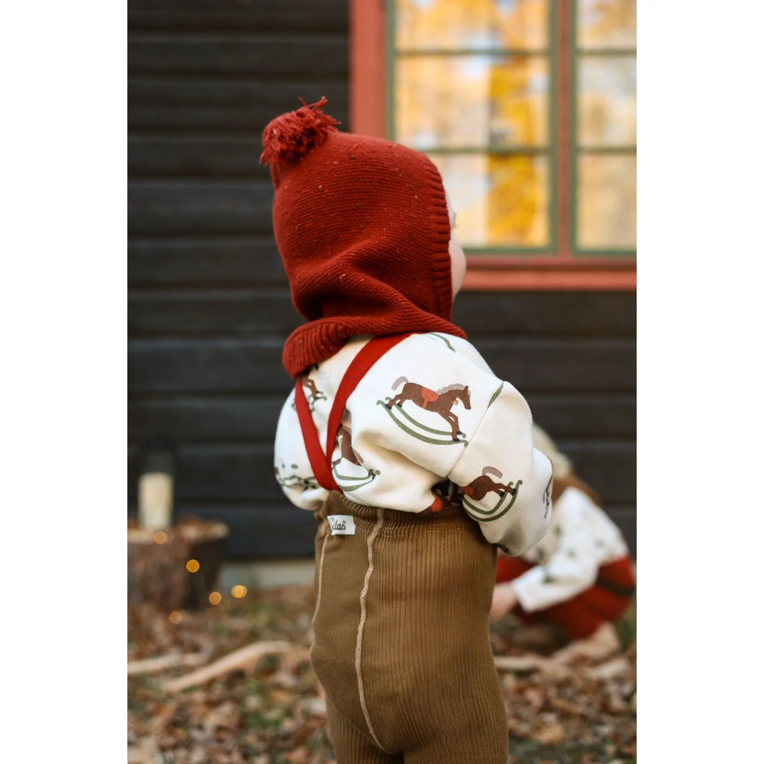 Silly Silas Acorn Brown With Maple Leaf Footed Strømpebukser Christmas Edition - Image 14