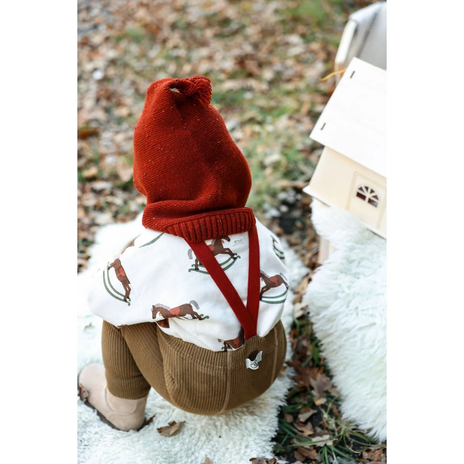 Silly Silas Acorn Brown With Maple Leaf Footed Strømpebukser Christmas Edition - Image 7
