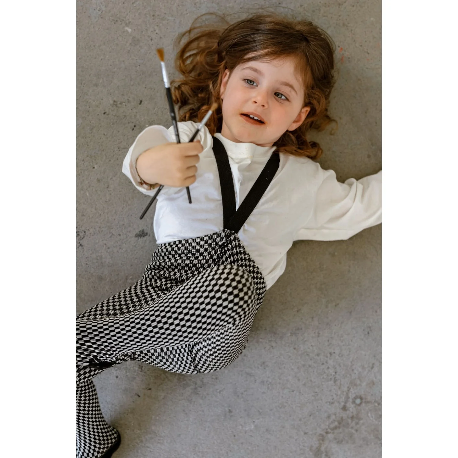 Silly Silas Black X White Checked Special Footed Strømpebukser - Image 2
