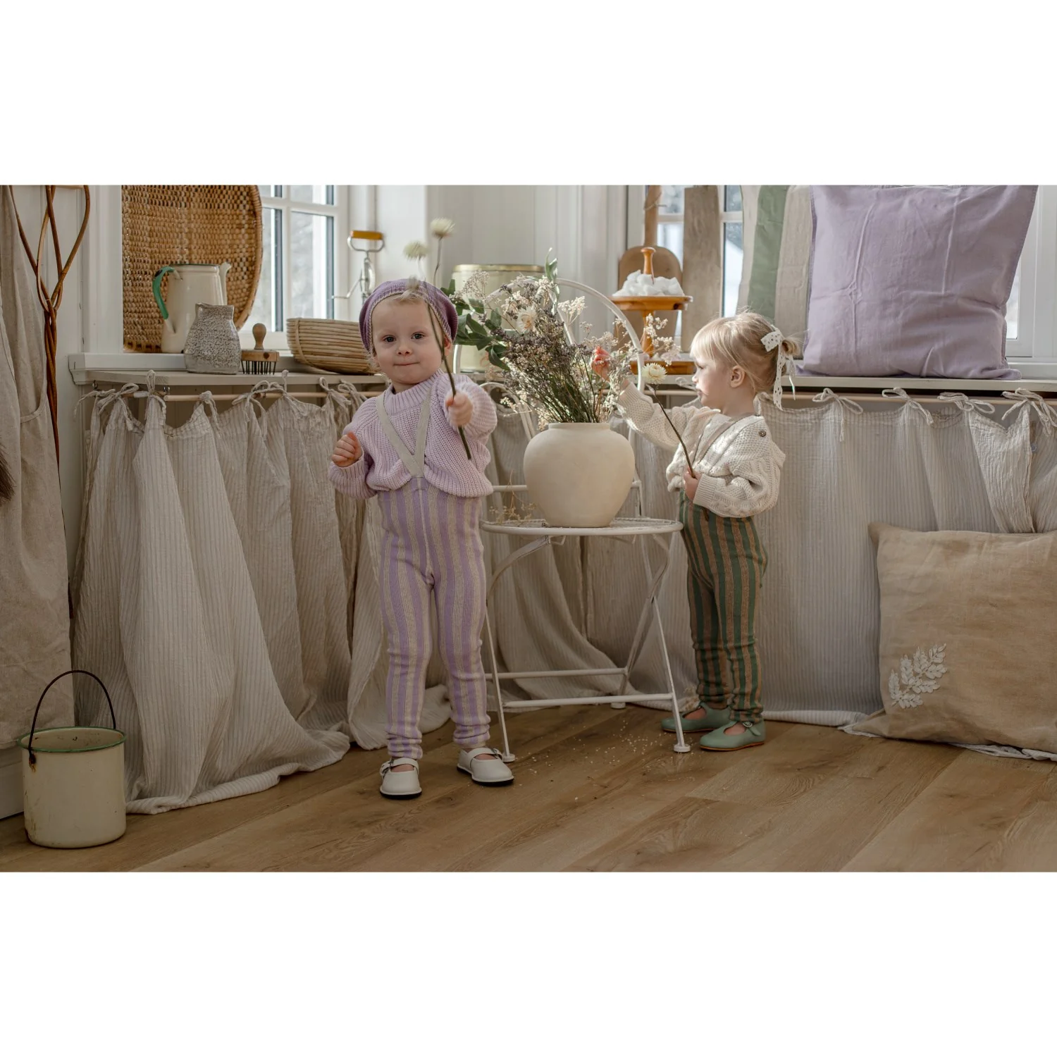 Silly Silas Lavender X Cream Striped Footless Strømpebukser Special Edition - Image 19