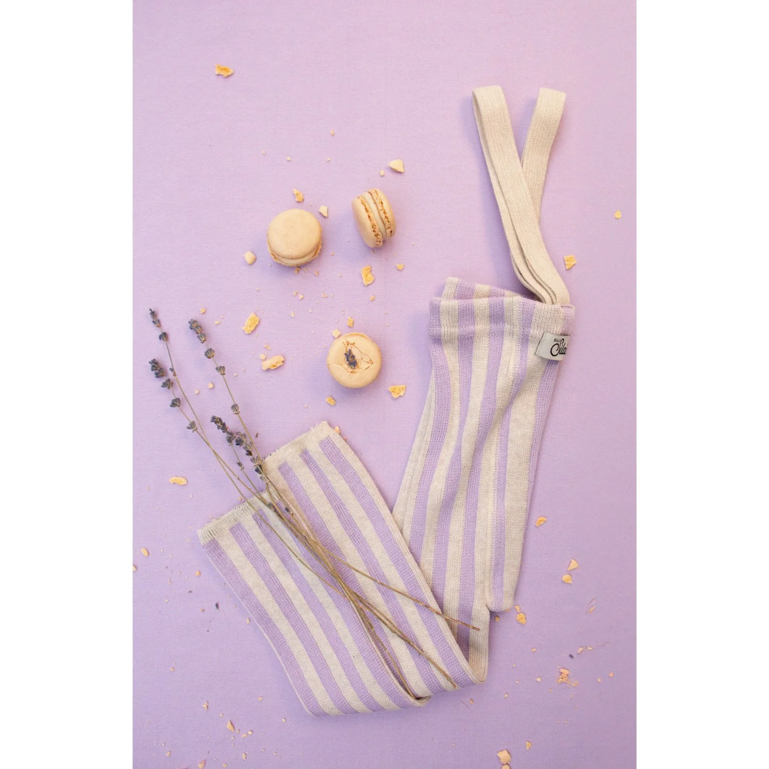 Silly Silas Lavender X Cream Striped Footless Strømpebukser Special Edition - Image 32