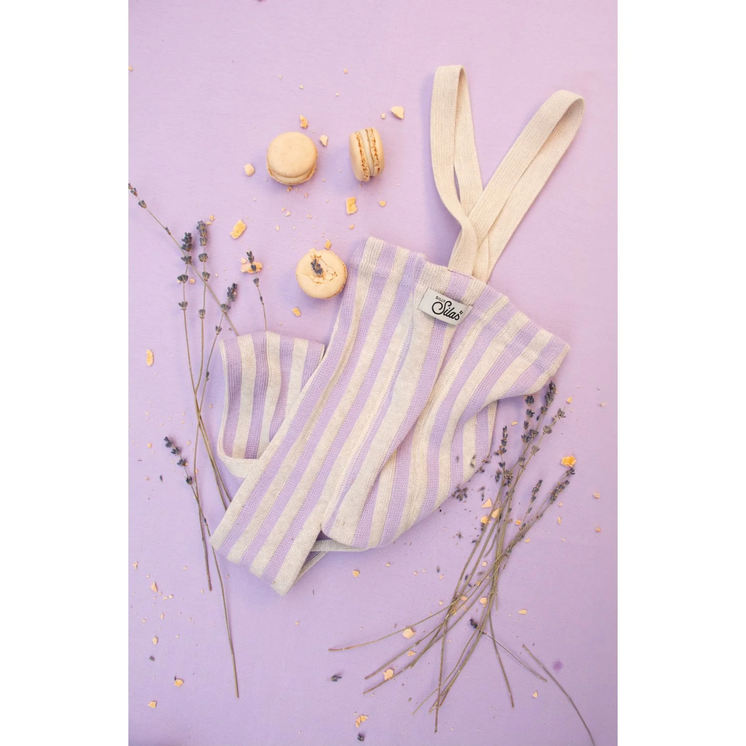 Silly Silas Lavender X Cream Striped Footless Strømpebukser Special Edition - Image 34