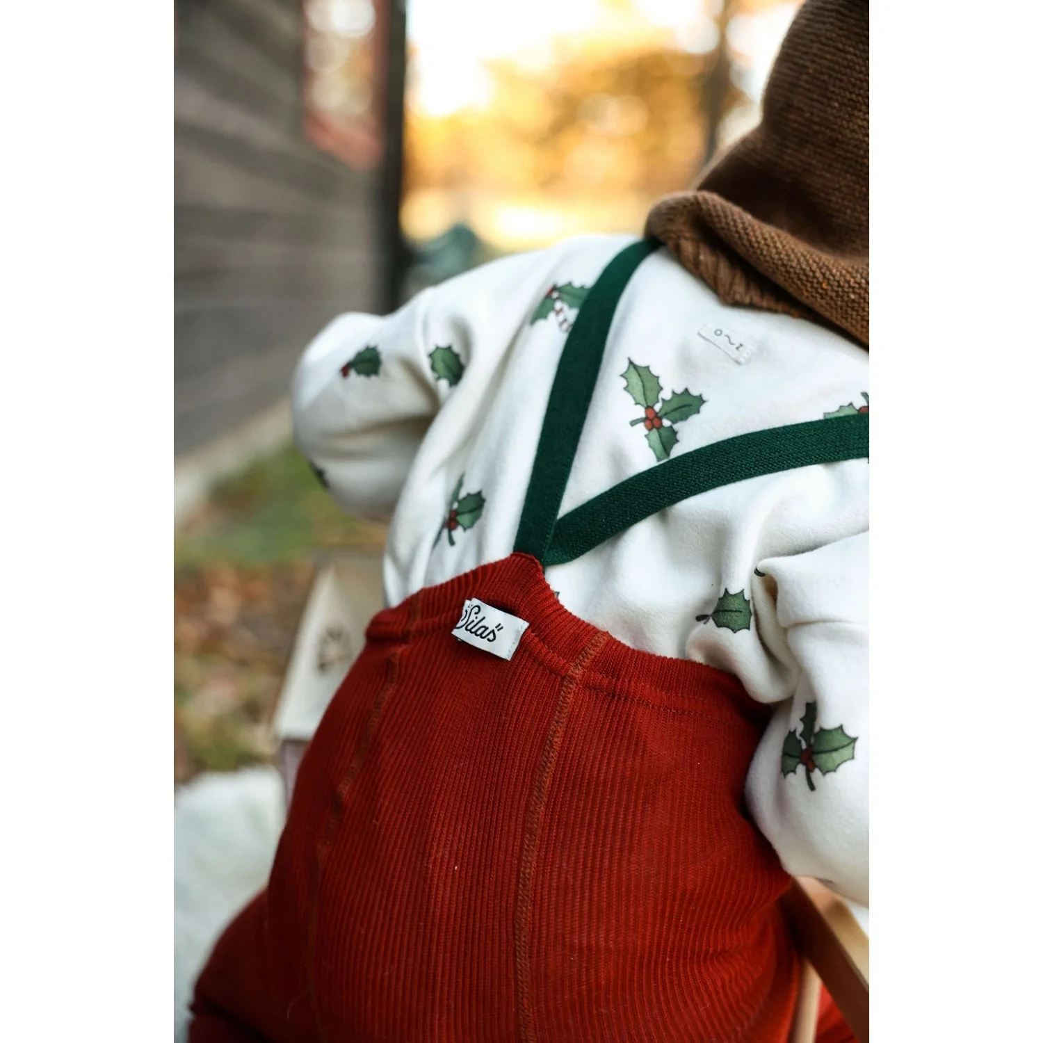 Silly Silas Maple Leaf With Dark Forest Green Footed Strømpebukser Christmas Edition - Image 7