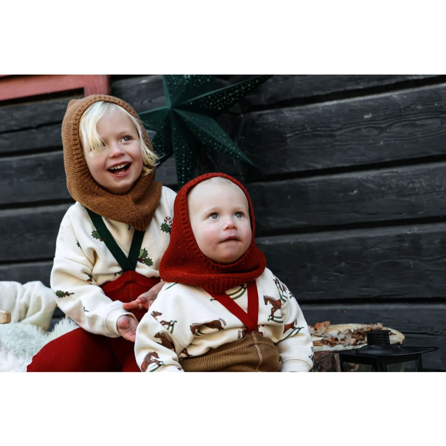 Silly Silas Maple Leaf With Dark Forest Green Footless Strømpebukser Christmas Edition - Image 5