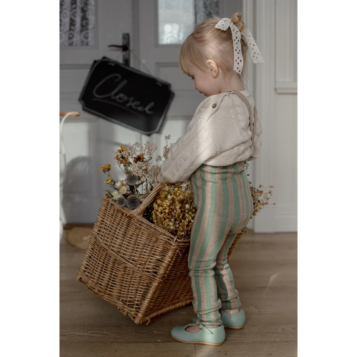 Silly Silas Matcha X Peanut Striped Footless Strømpebukser Special Edition - Image 3