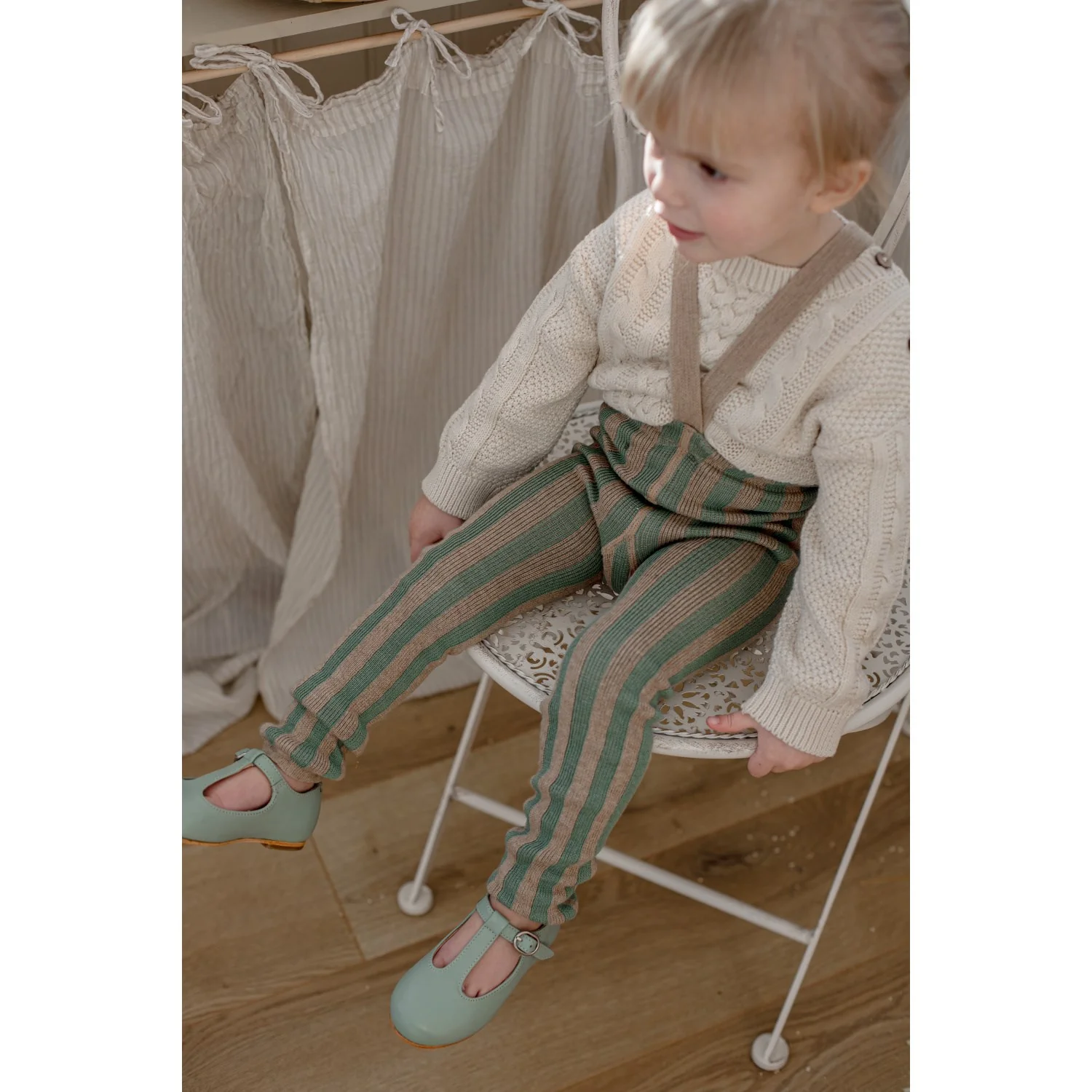Silly Silas Matcha X Peanut Striped Footless Strømpebukser Special Edition - Image 7