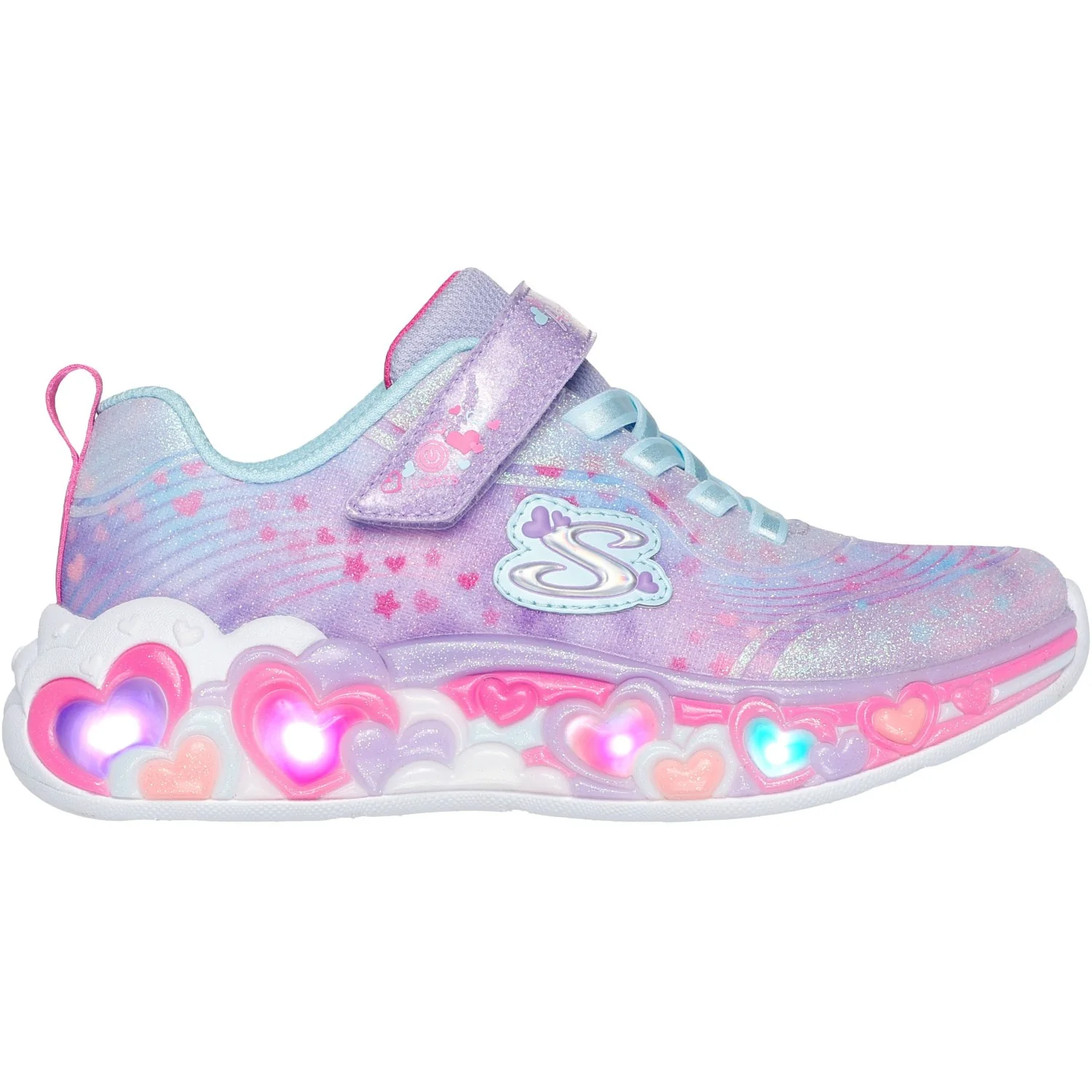 Skechers Purple Eternal Heart Lights - Image 3