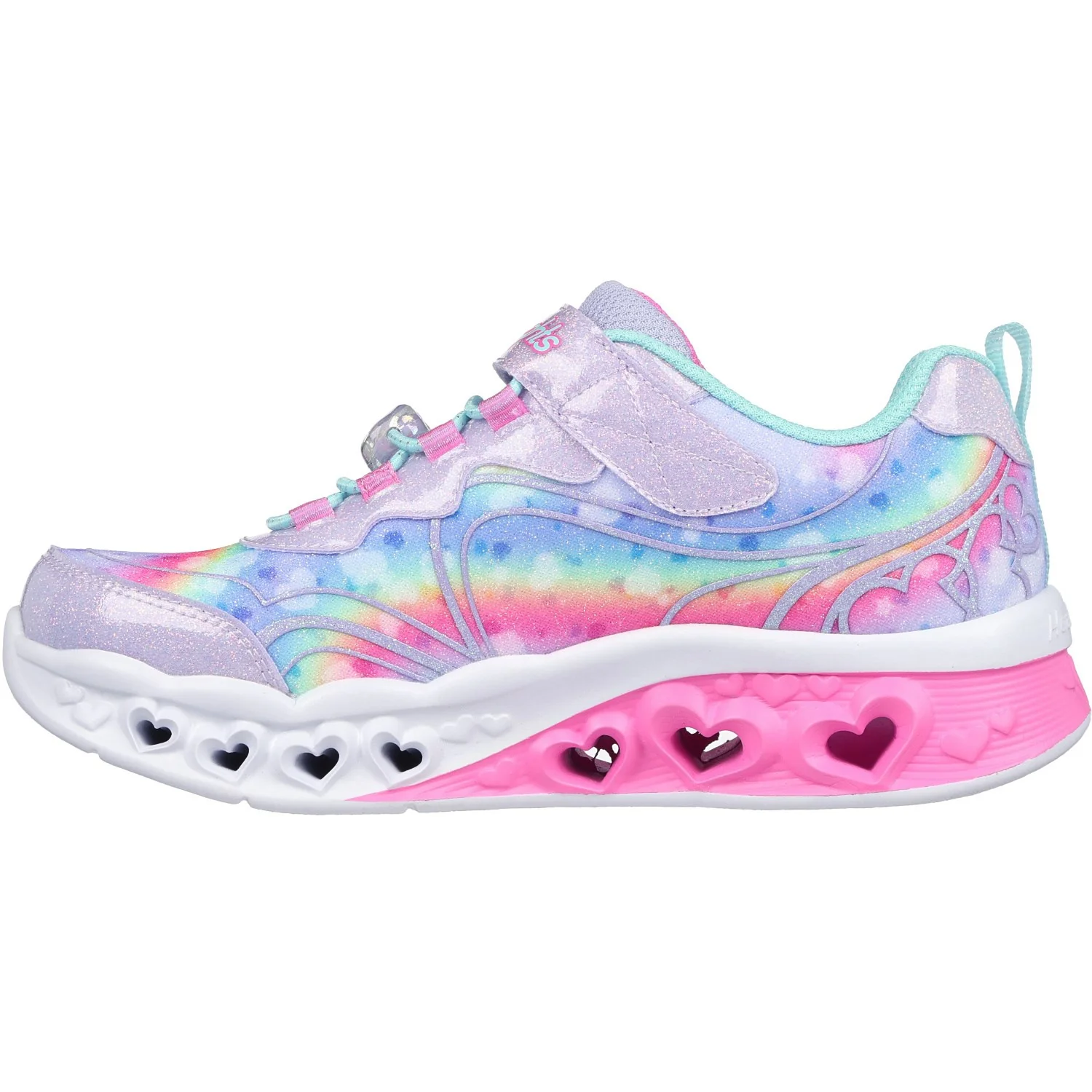 Skechers Purple Flutter Heart Lights Groovy Swirl - Image 4