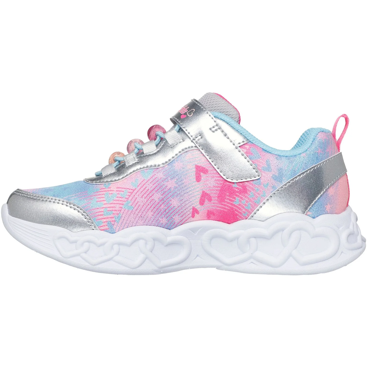 Skechers Silver Infinite Heart Lights - Heart Jewels - Image 4