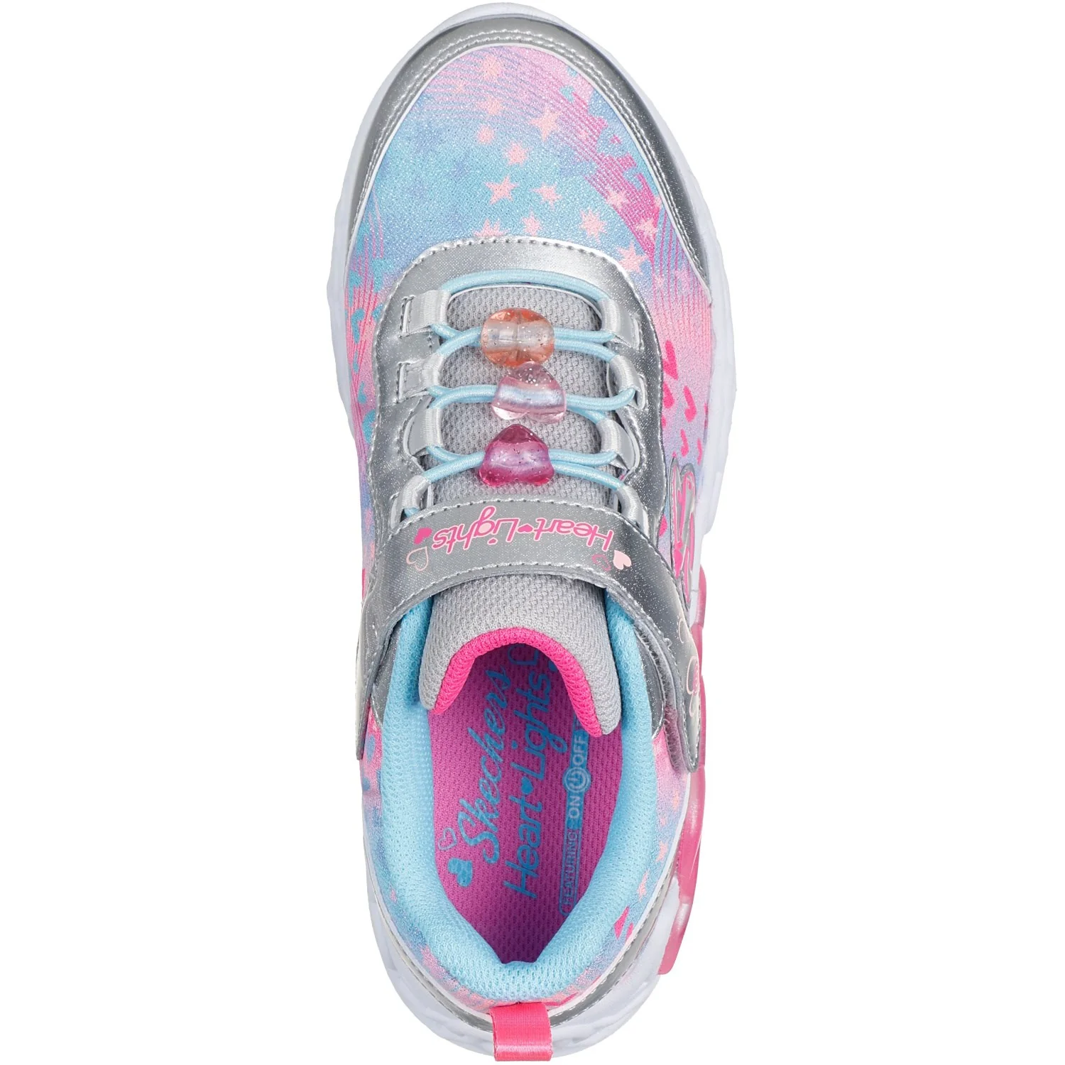 Skechers Silver Infinite Heart Lights - Heart Jewels - Image 5