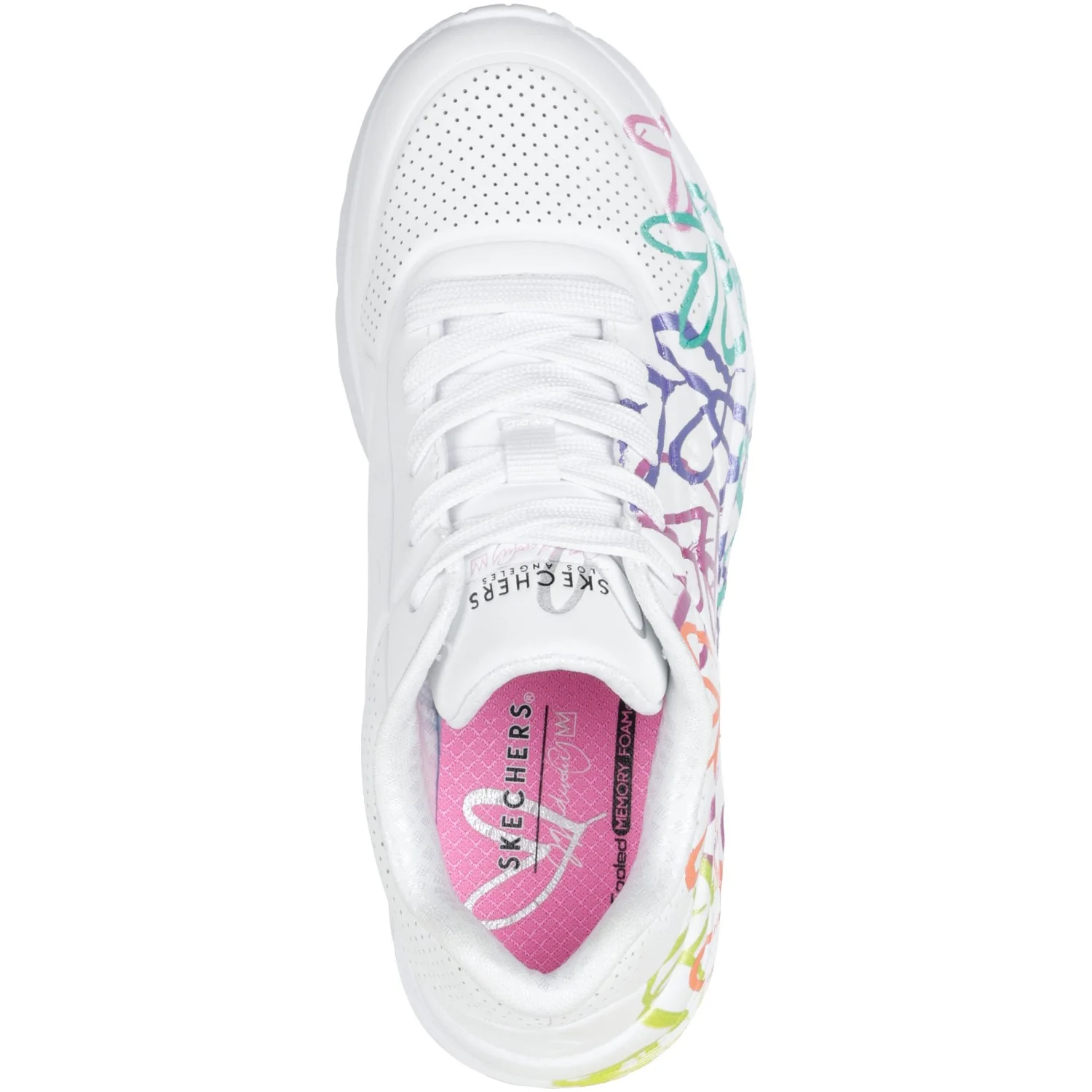 Skechers White Uno Lite - Metallic Joy - Image 4