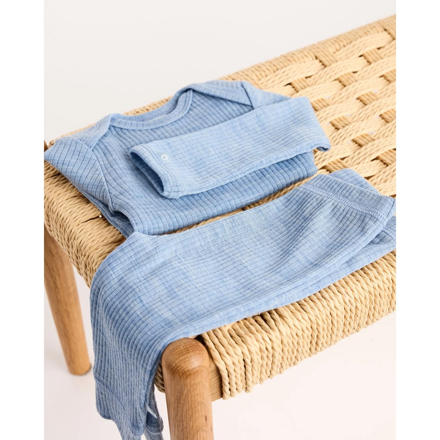 Smallstuff Light Blue Melange Leggings Drop Needle - Image 2