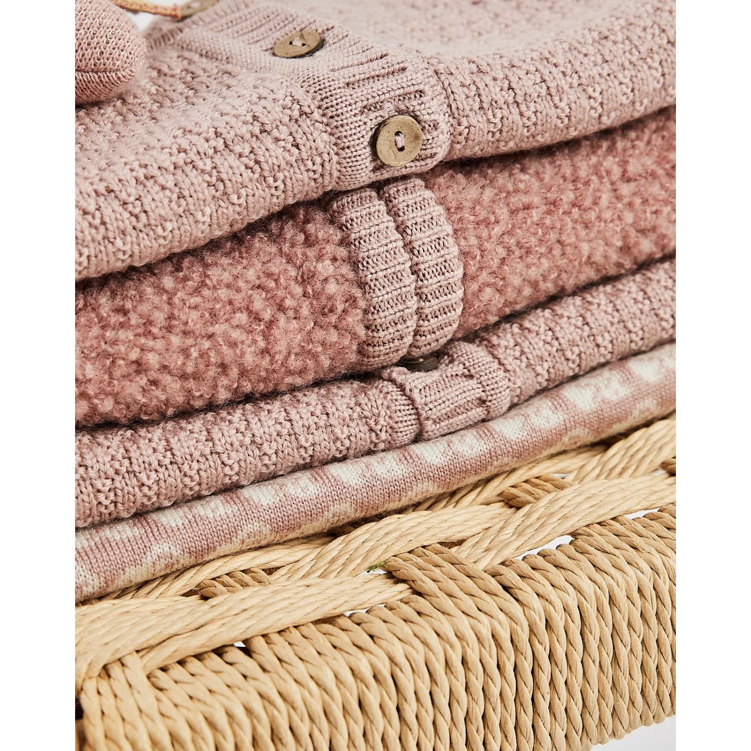 Smallstuff Rose Cardigan Med Lynlås Bouclé Merino Uld - Image 3