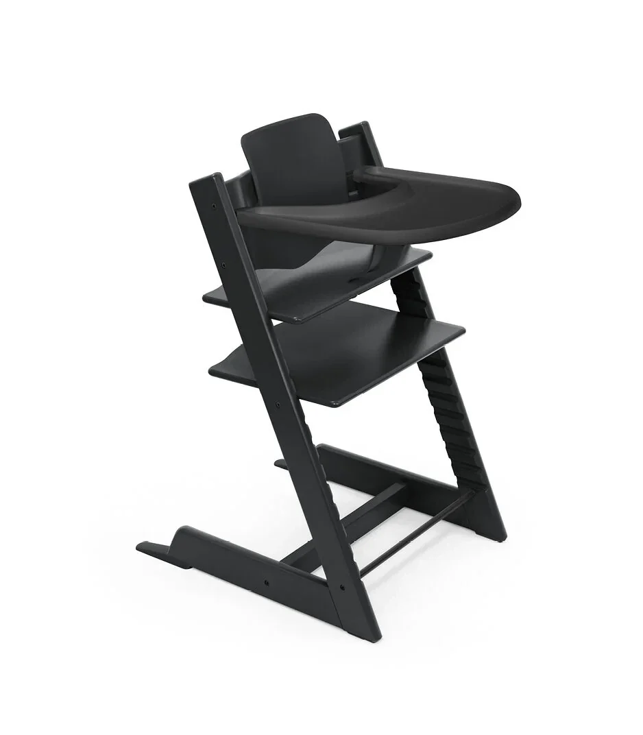 Stokke® Black Tripp Trapp® Højstol + Baby Set² + Bakke Bundle