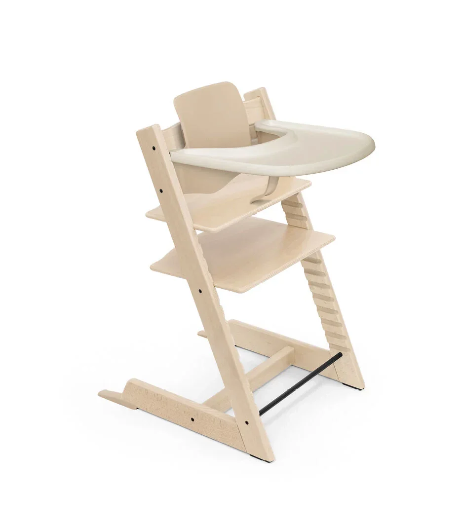 Stokke® Natural/White Tripp Trapp® Højstol + Baby Set² + Bakke Bundle - Image 4