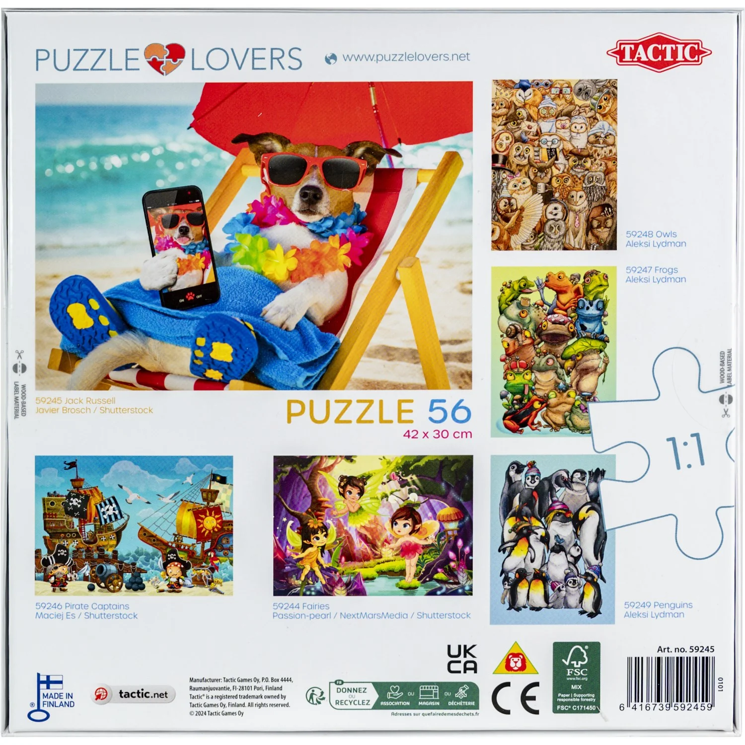 Tactic Games Puzzle Lovers, Dog Resting 56 Pcs Puzzle - Image 3