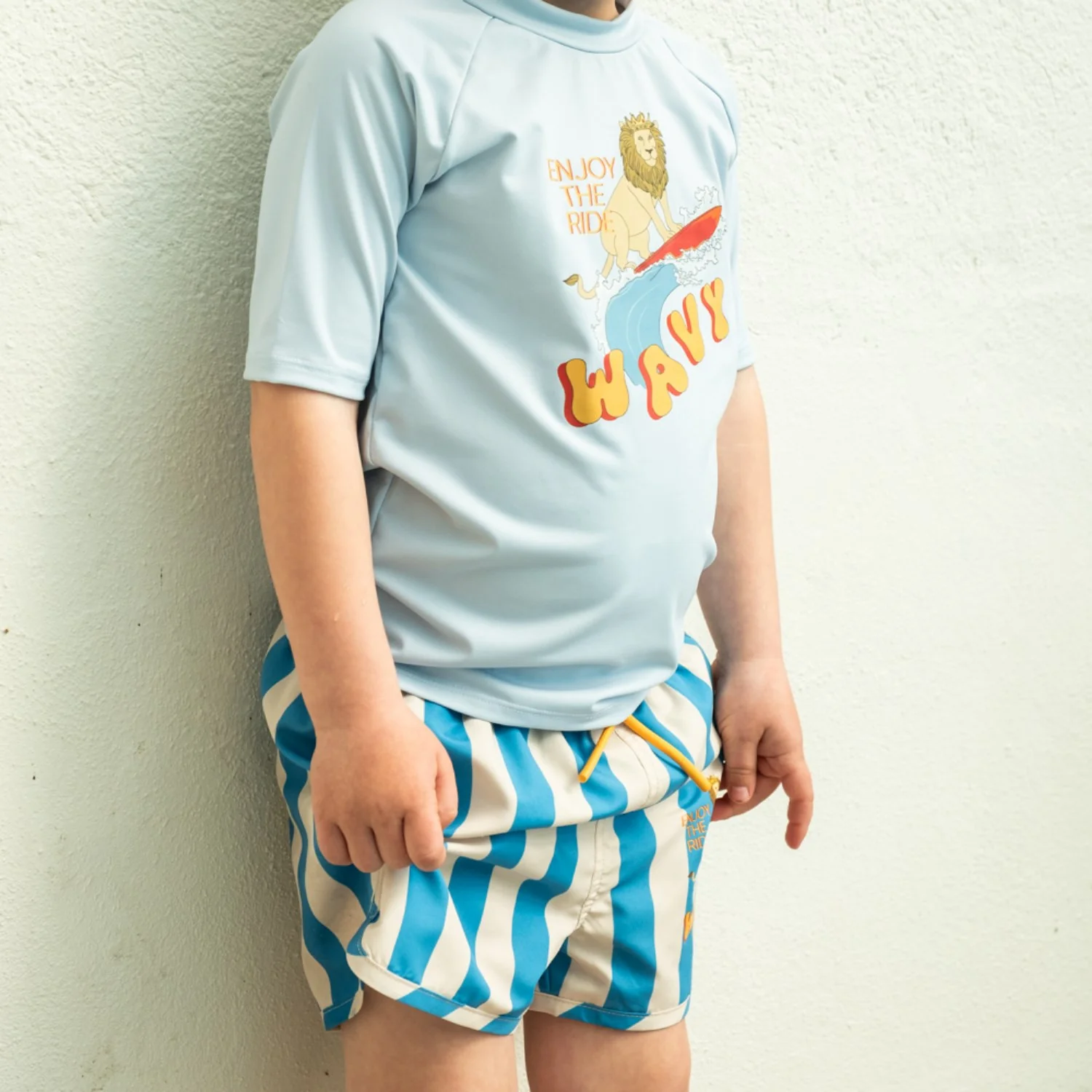 That's Mine Block Stripe Blue Lai Swim Shorts - Image 2