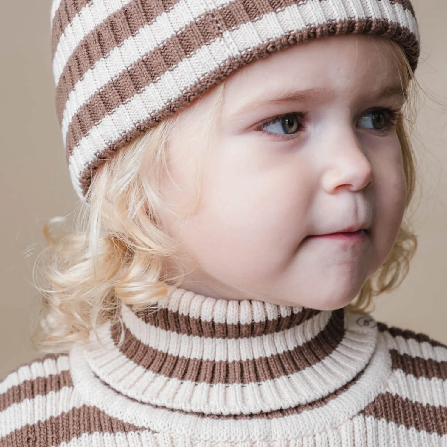 That's Mine Brown Stripe Izzy Beanie - Image 2