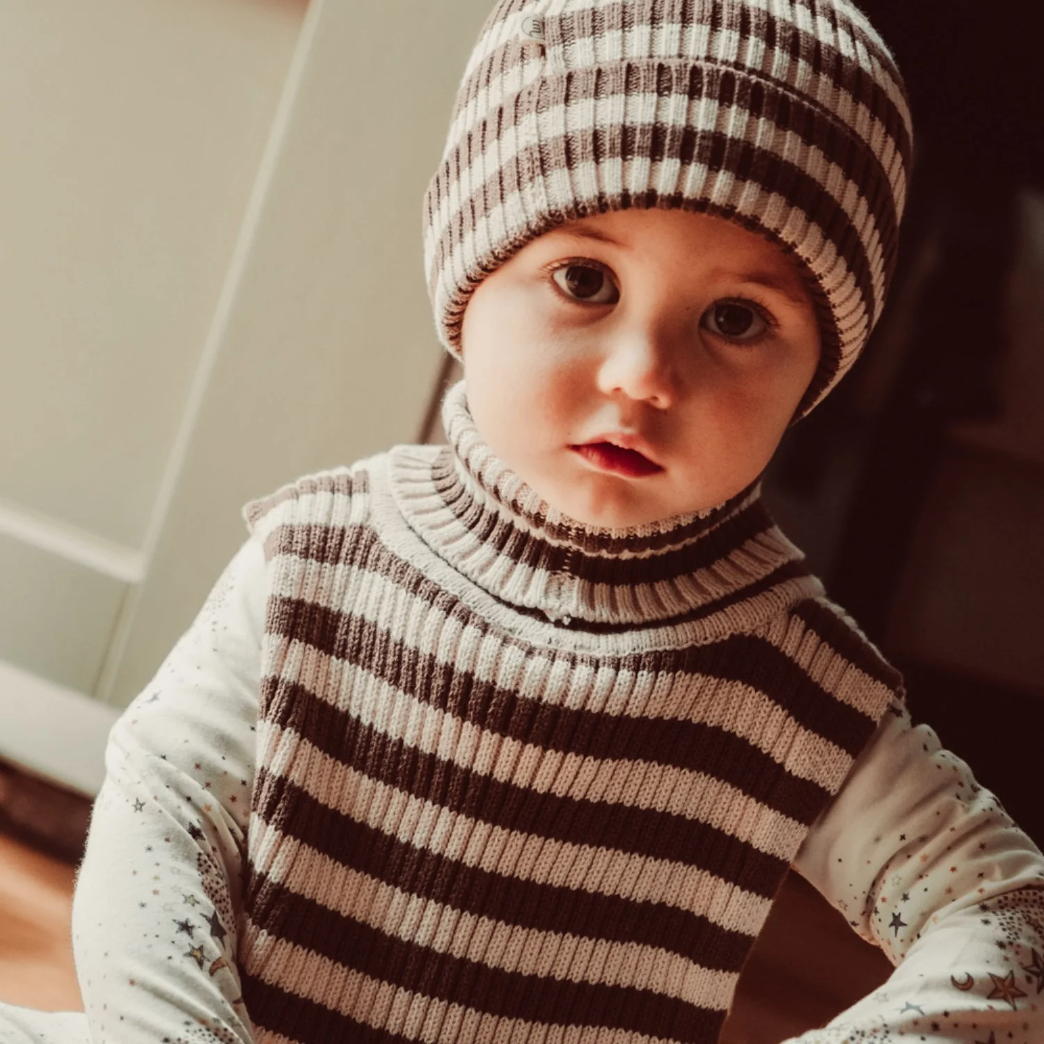 That's Mine Brown Stripe Izzy Beanie - Image 5