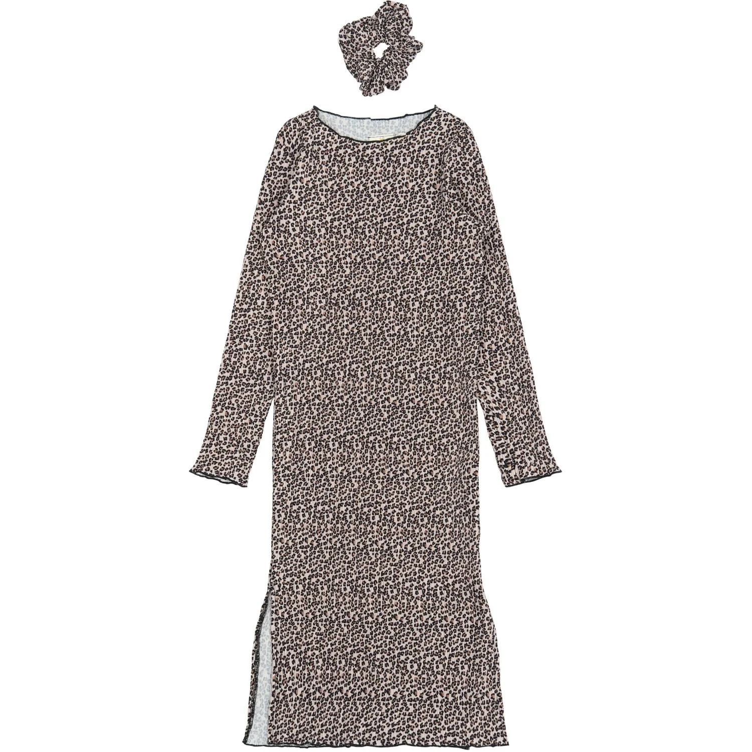 The New Feather Gray AOP TNPet L_S Pleat Kjole
