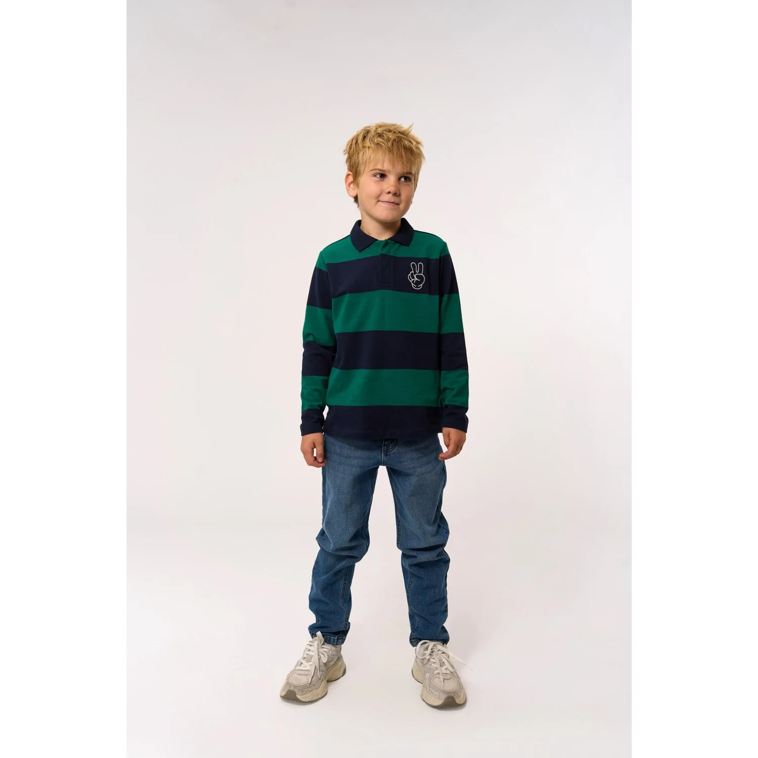 The New Navy Blazer Striped Pino L_S Pique Polo - Image 3