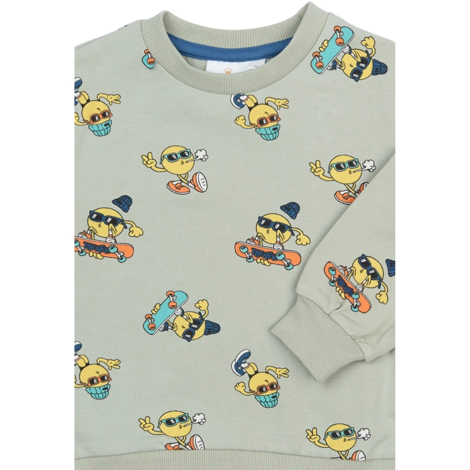 THE NEW Siblings Aqua Gray Aop Tnstsantiago Sweatshirt - Image 3