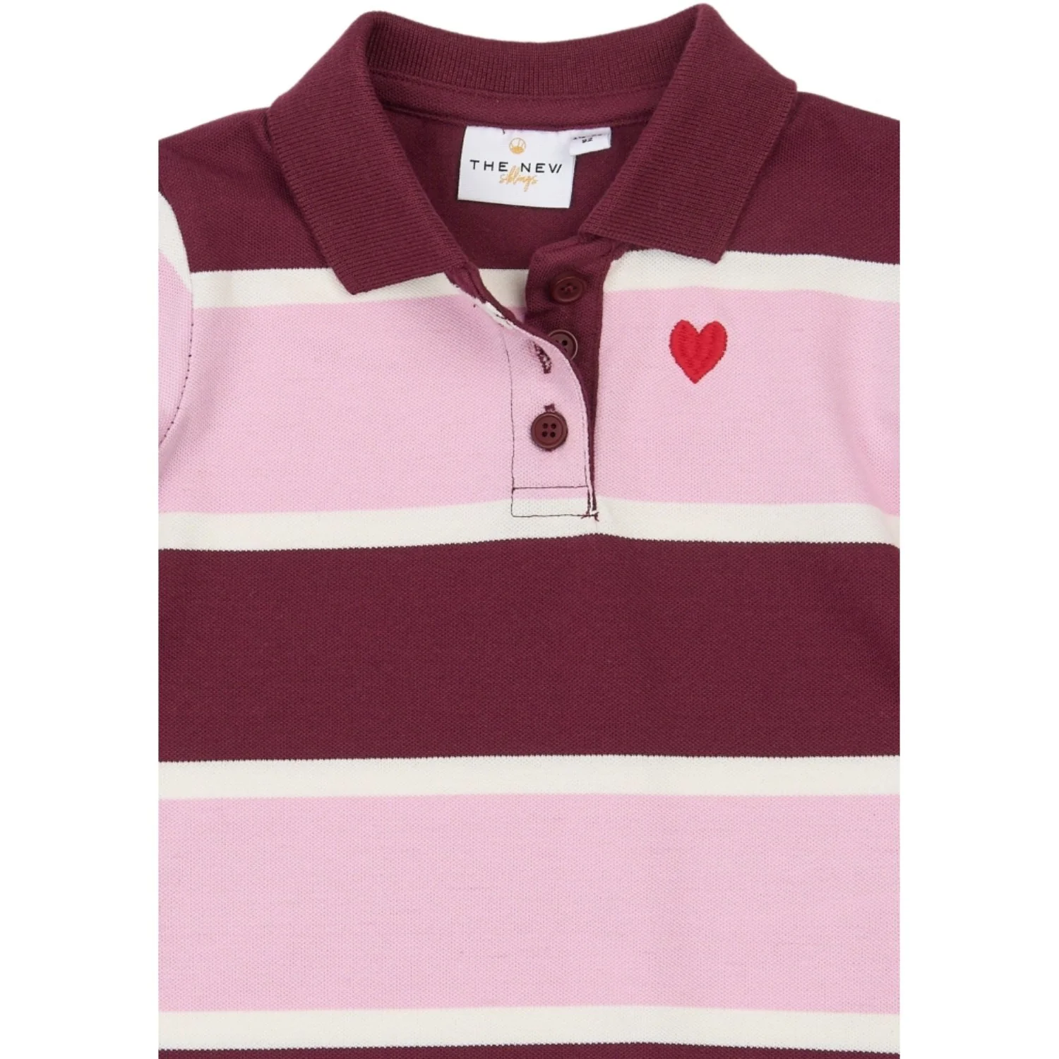 THE NEW Siblings Burgundy Striped Tn Tnstvidalia L_S Pique Polo - Image 3