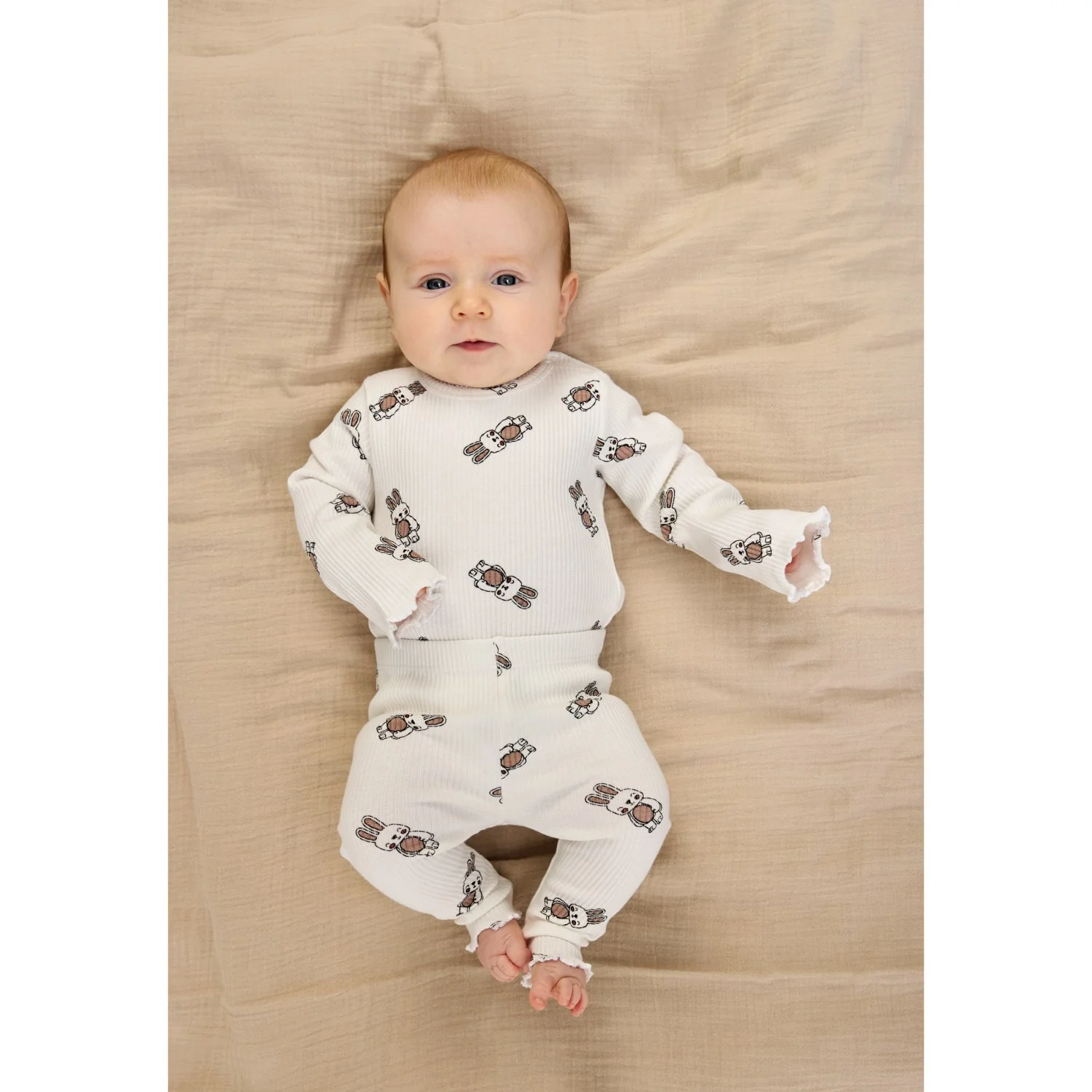 THE NEW Siblings Cloud Dancer AOP TNSBPippa Rib Leggings - Image 3
