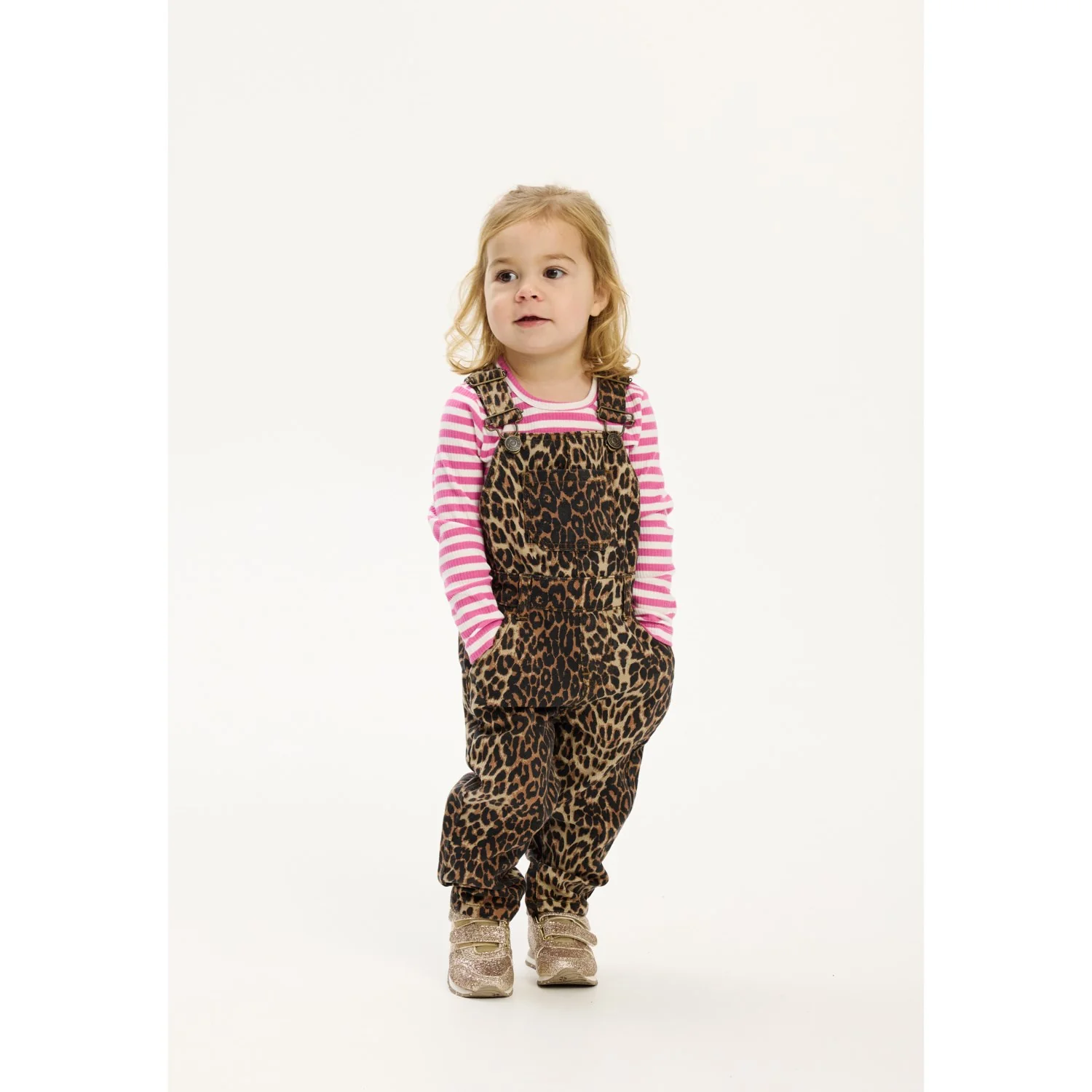 THE NEW Siblings Feather Gray AOP Paloma Denim Dungarees - Image 3