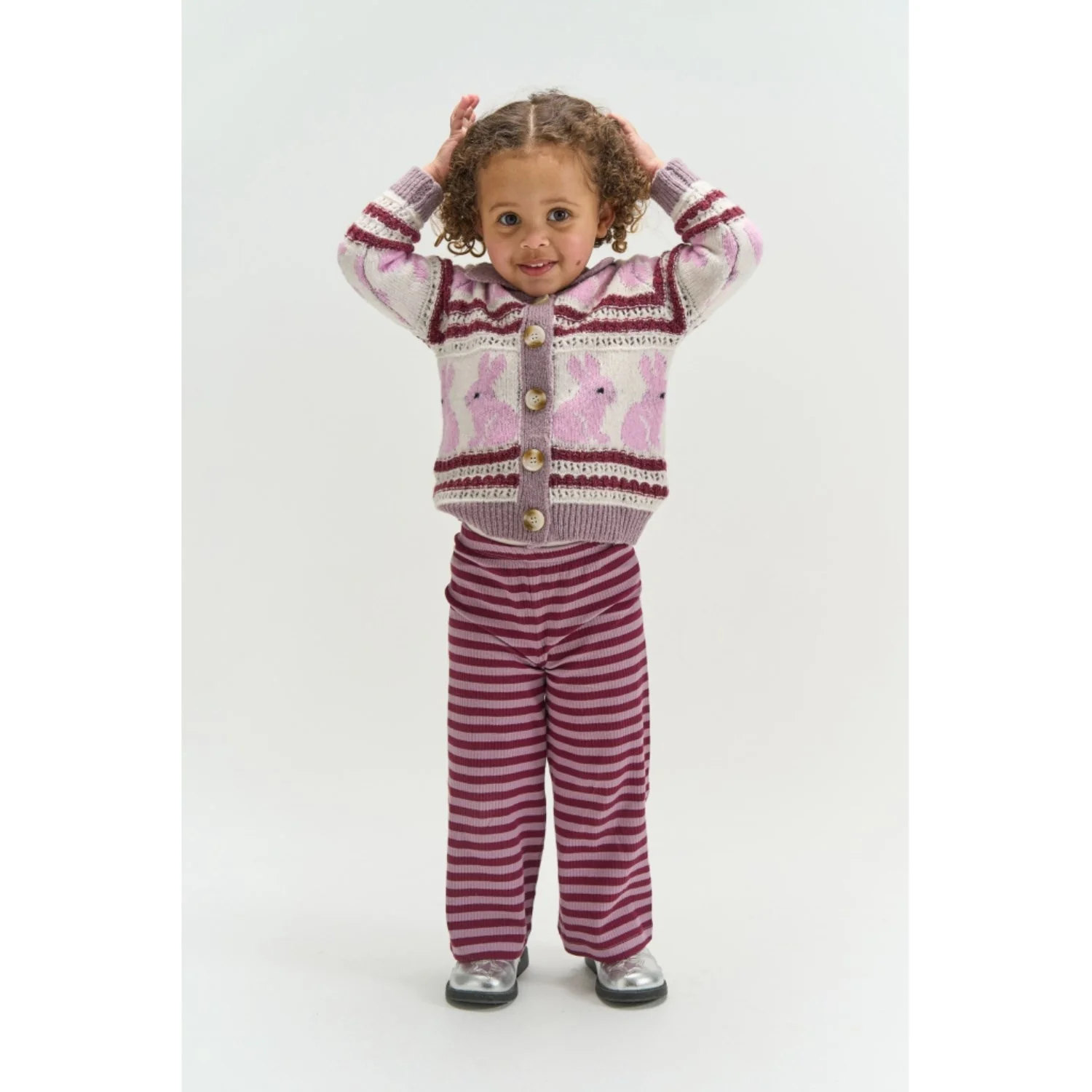 THE NEW Siblings Gardenia Striped Tnstval Jacquard Cardigan - Image 2