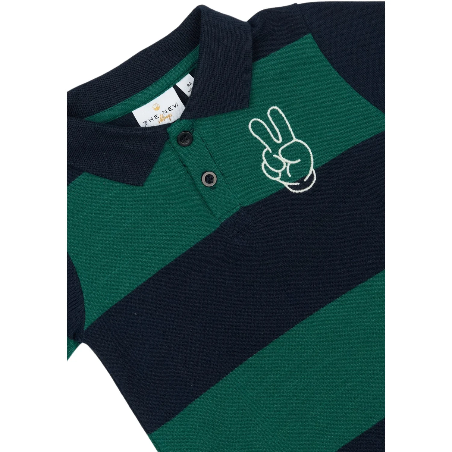 THE NEW Siblings Navy Blazer Striped Pinon L_S Pique Polo - Image 4