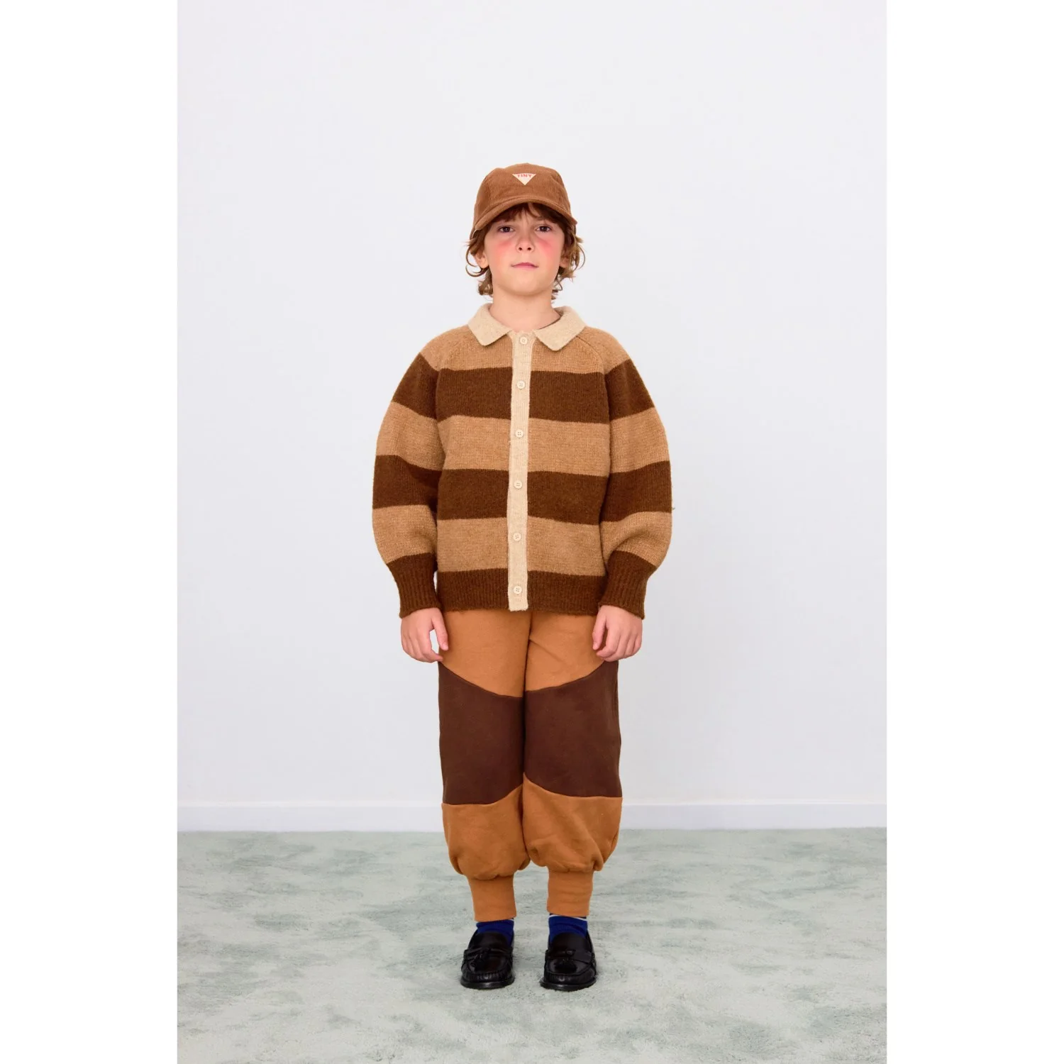 TinyCottons Dark Brown / Light Brown Stripes Cardigan - Image 4