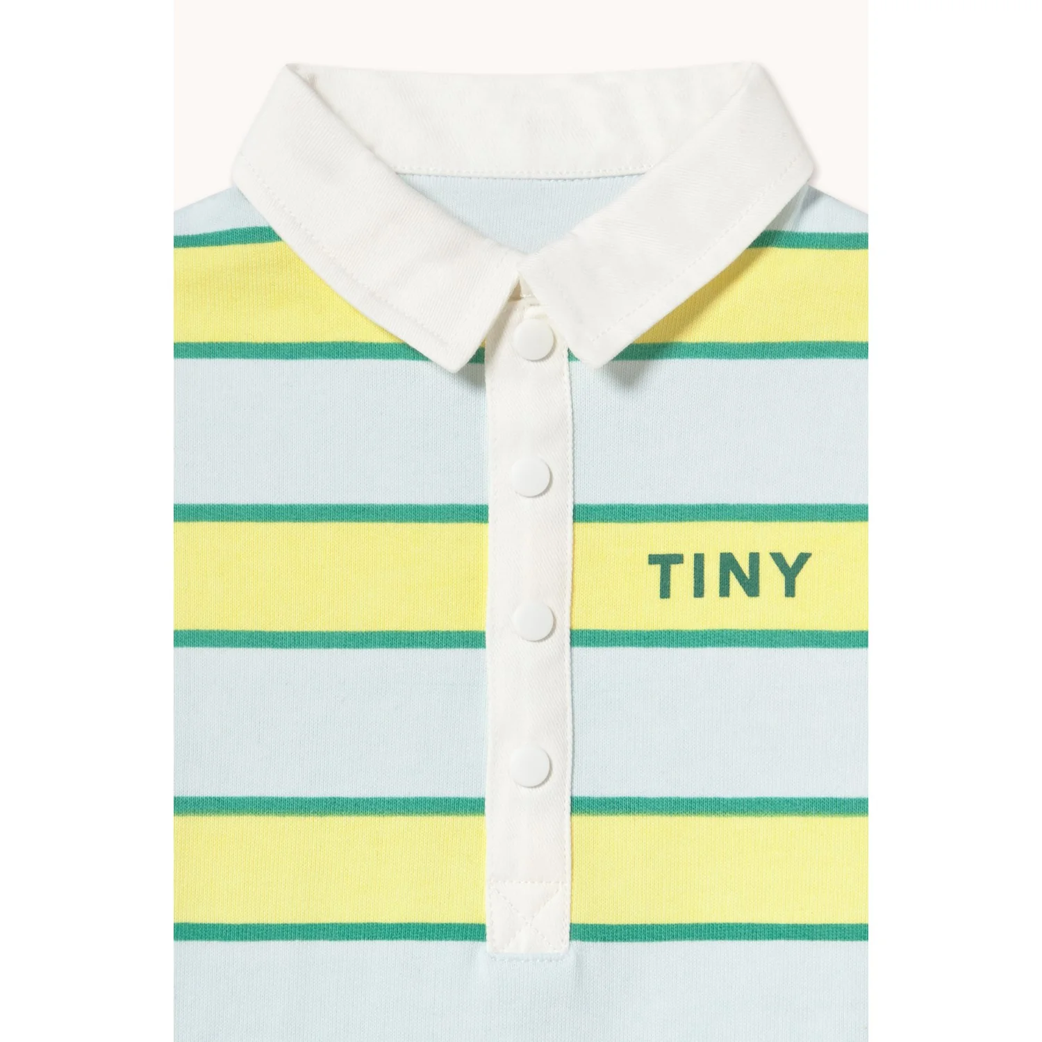 TinyCottons Ice Blue Retro Stripes Polo One-Piece - Image 2
