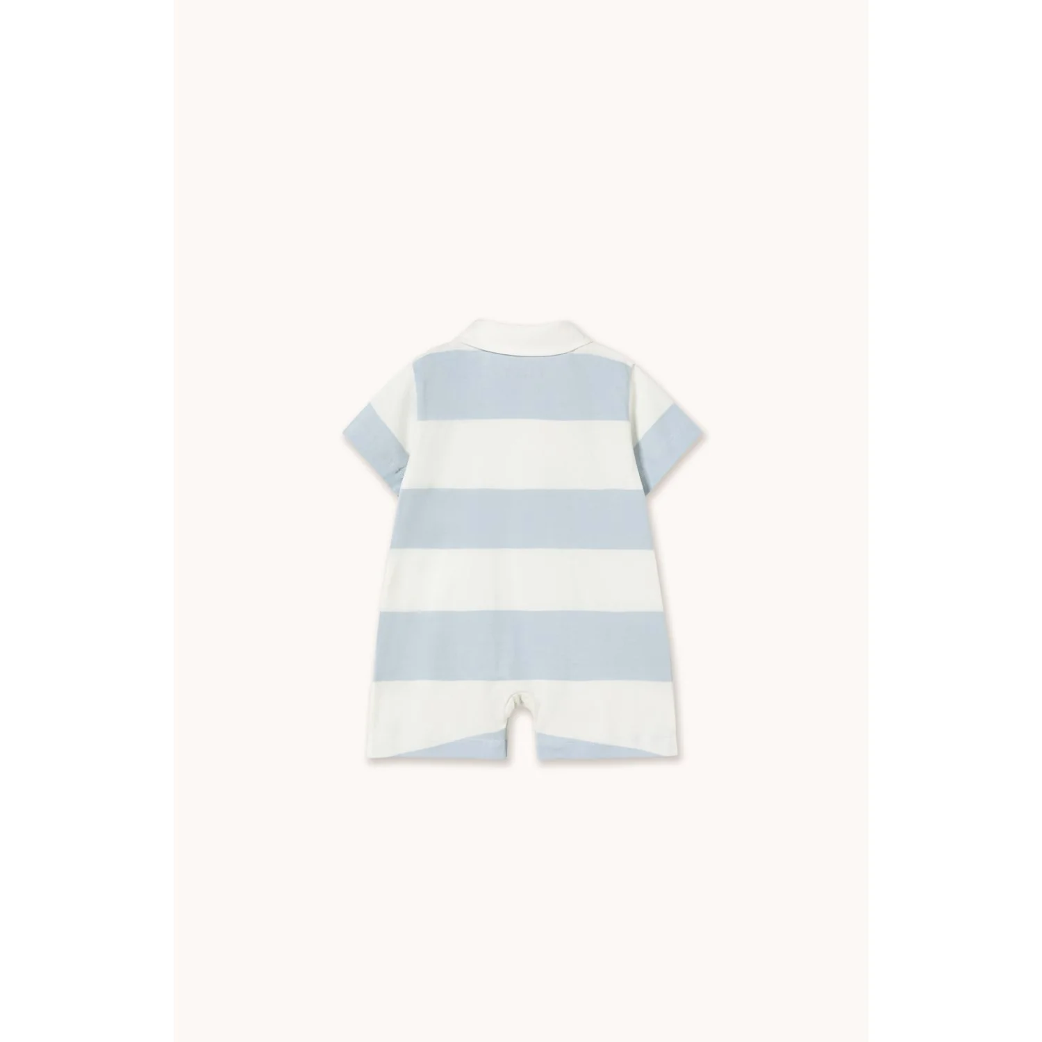 TinyCottons Washed Blue Stripes Strik Polo One-Piece - Image 3
