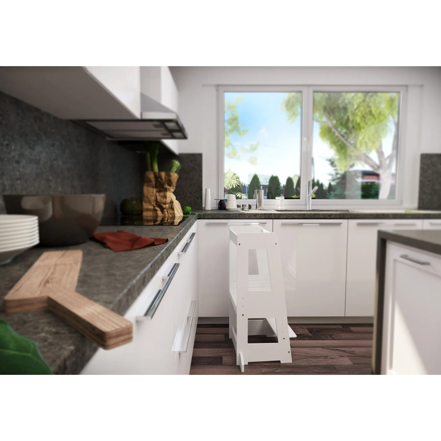 tiSsi® White Laquer Felix Læringstårn Massiv Bøg - Image 8
