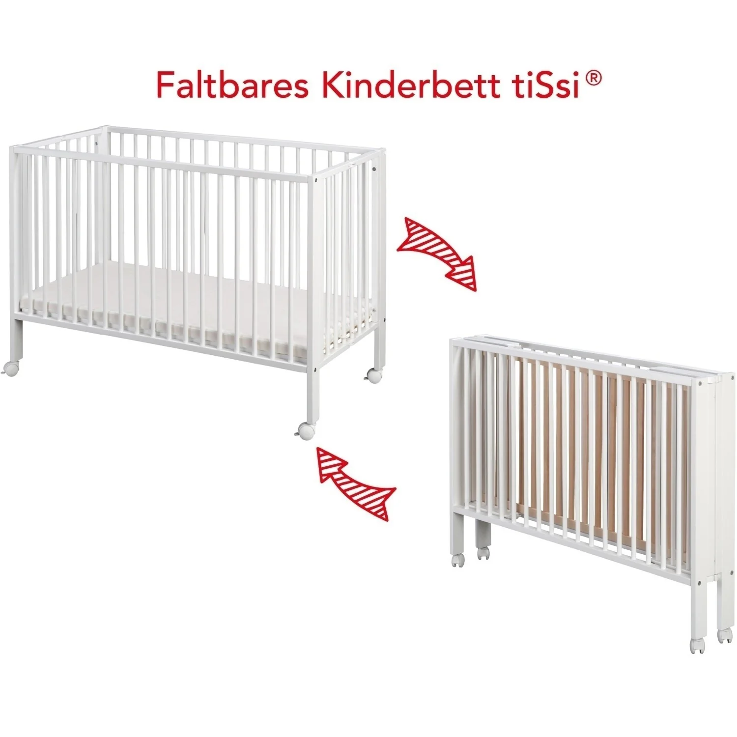 tiSsi® White Laquer Jori Sammenklappelig Børneseng Massiv Bøg - Image 62