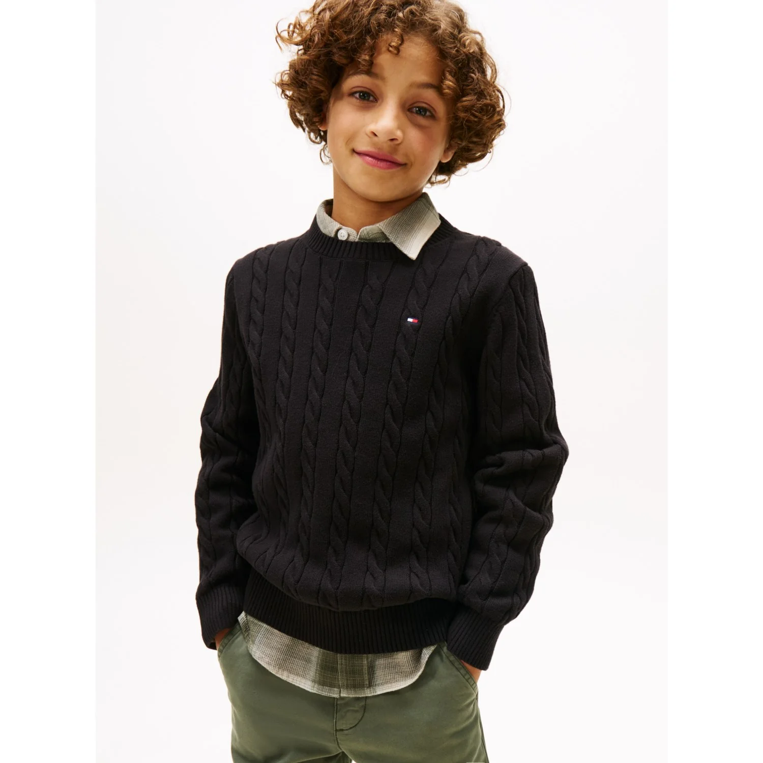 Tommy Hilfiger Black Bomuld Cable Sweater - Image 7