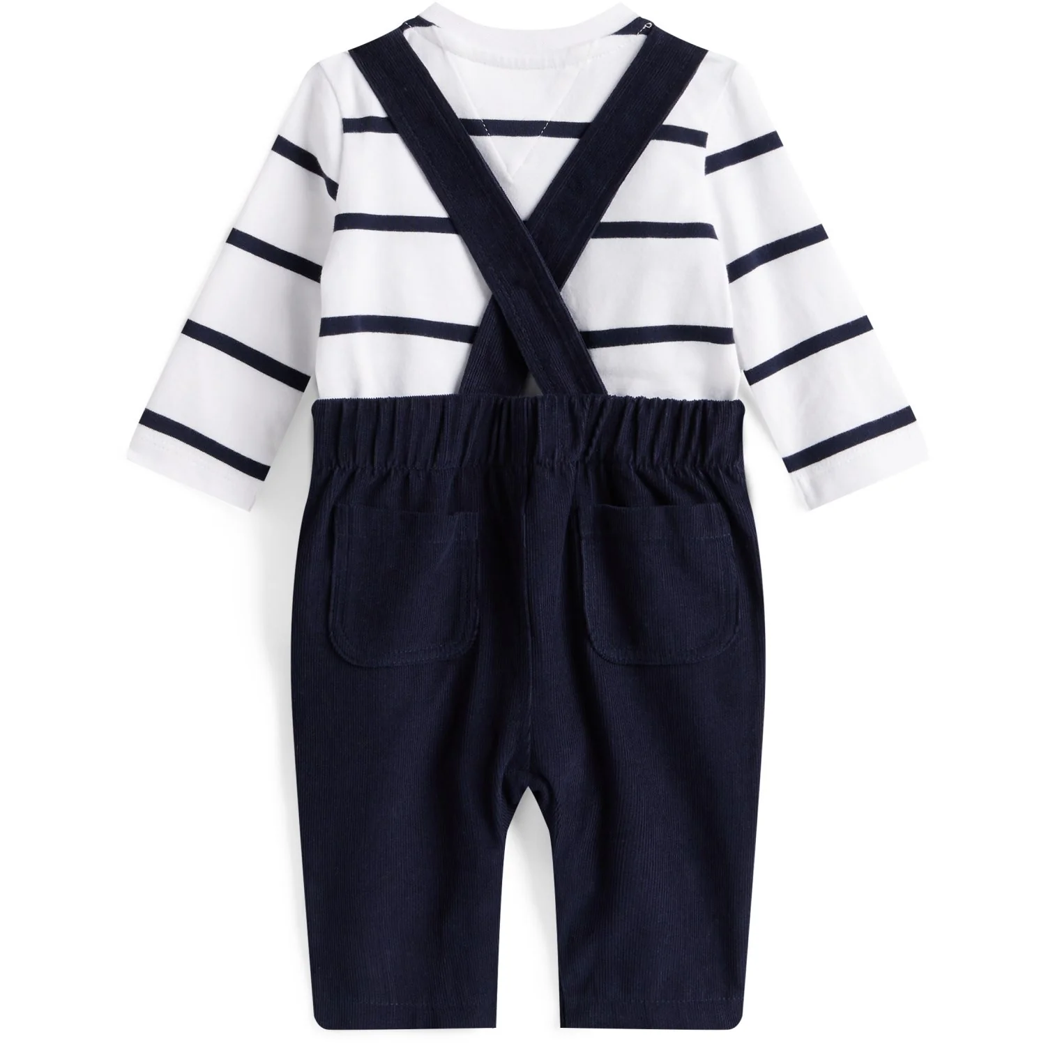 Tommy Hilfiger Dark Night Navy Baby Cord Dungaree Sæt - Image 2
