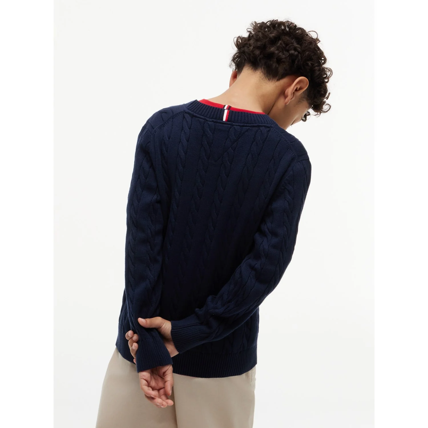 Tommy Hilfiger Dark Night Navy Bomuld Cable Sweater - Image 10