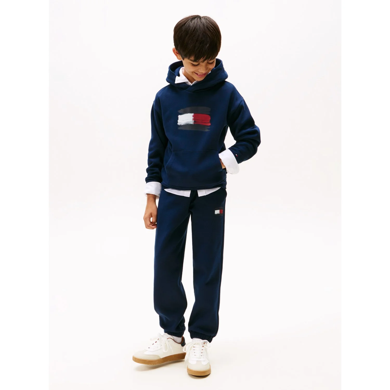 Tommy Hilfiger Dark Night Navy Flag Hættetrøje - Image 4