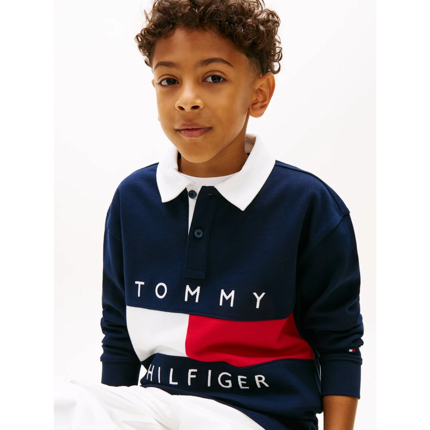 Tommy Hilfiger Dark Night Navy Heritage Flag Jersey Polo Ls - Image 3