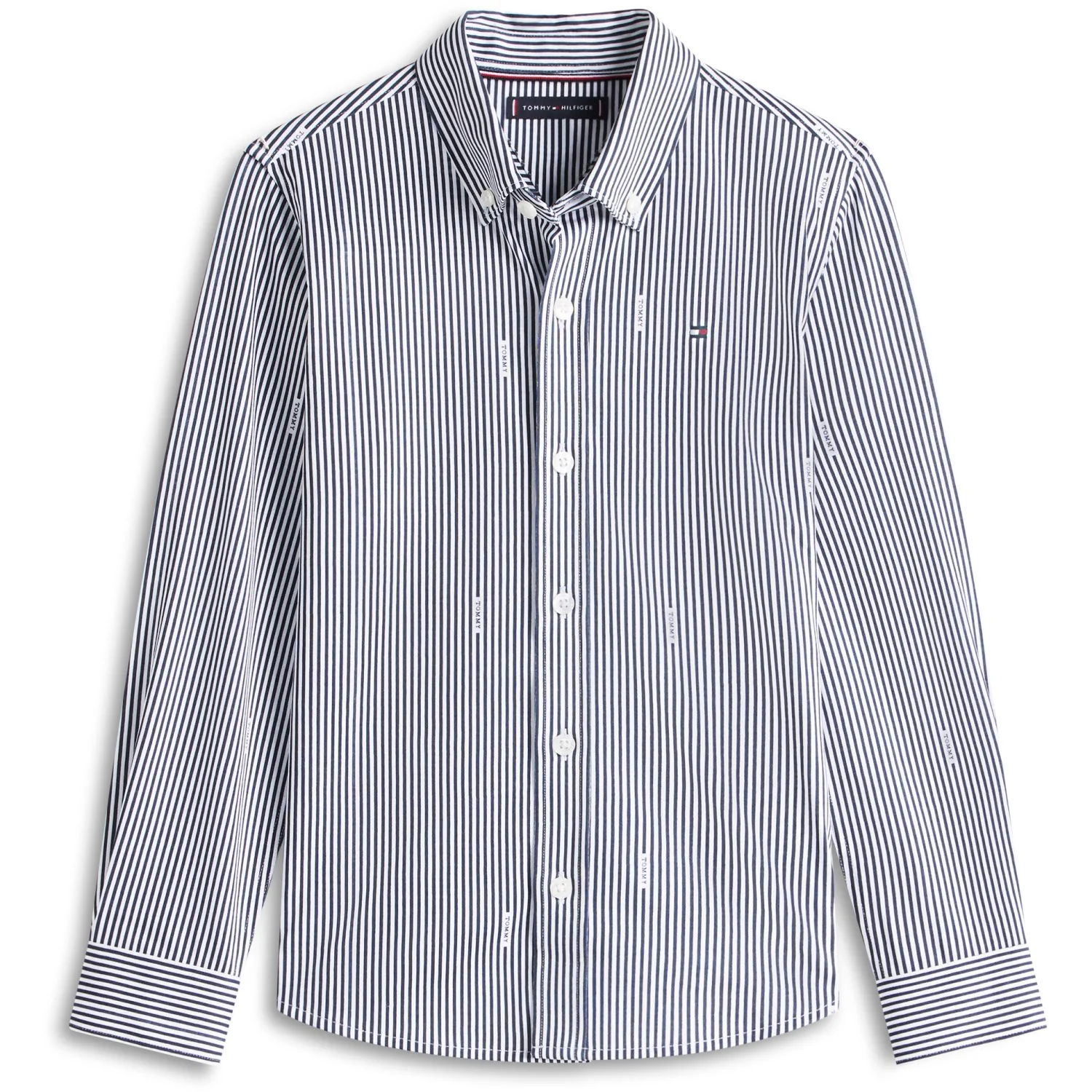 Tommy Hilfiger Dark Night Navy White Stripe Aop Jersey Skjorte