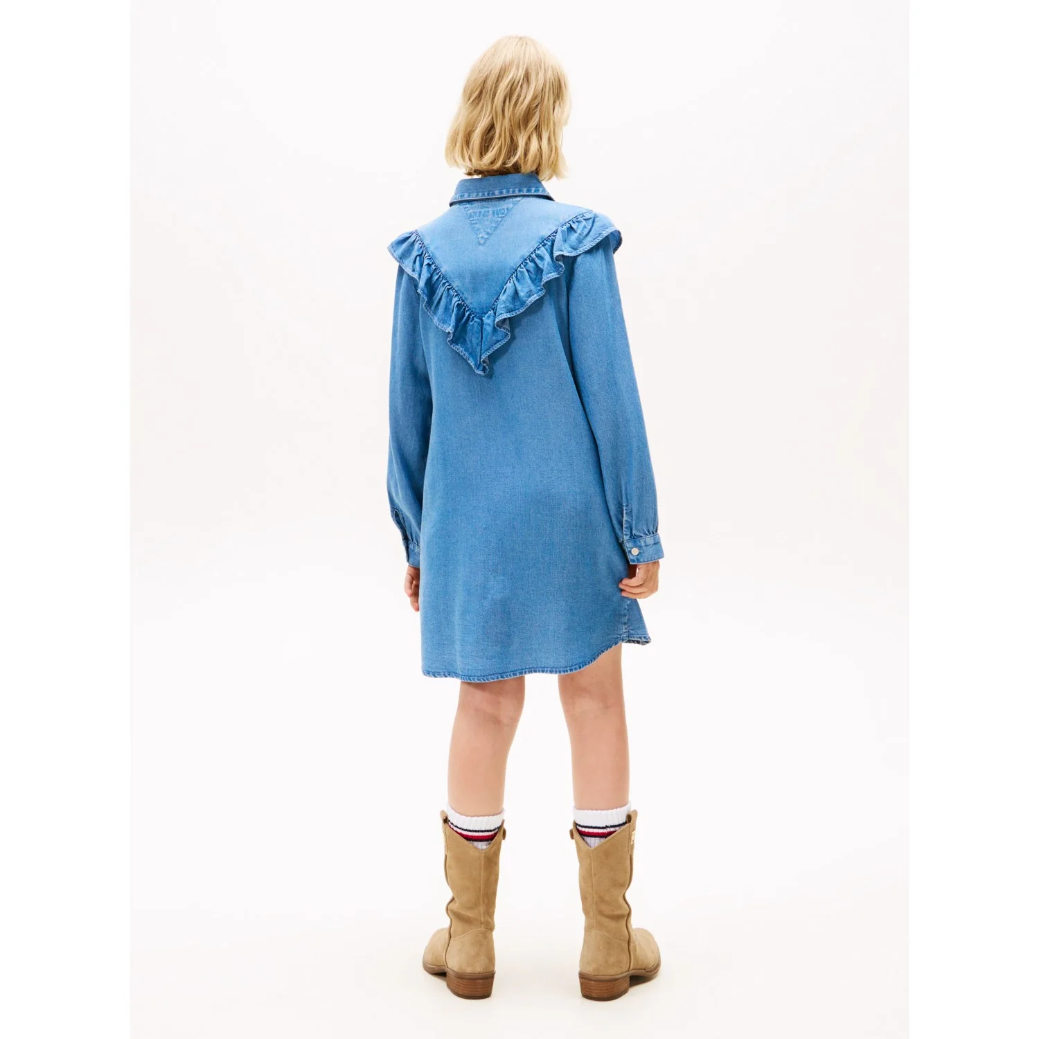 Tommy Hilfiger Denim Ruffle Skjorte Kjole - Image 5