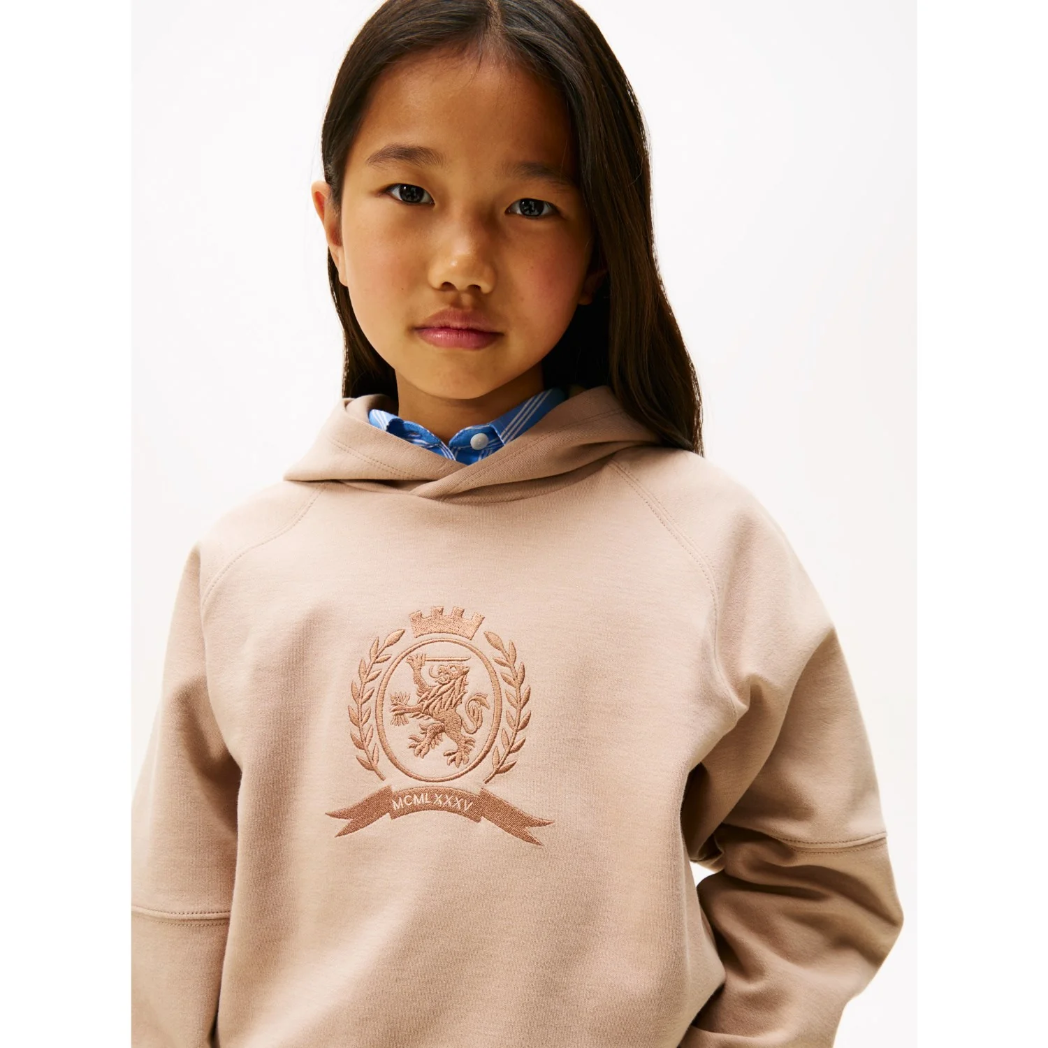 Tommy Hilfiger Malted Milk Tonal Crest Hættetrøje - Image 2