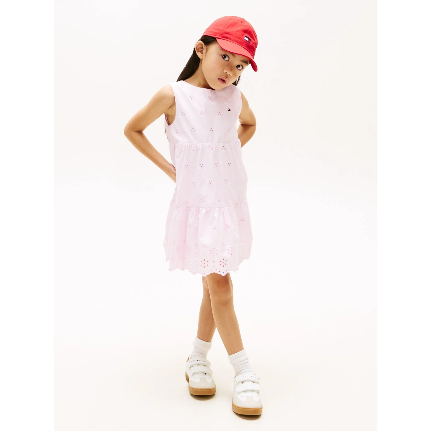 Tommy Hilfiger Pearly Pink Lg Broderie Anglaise Sløjfe Kjole - Image 2