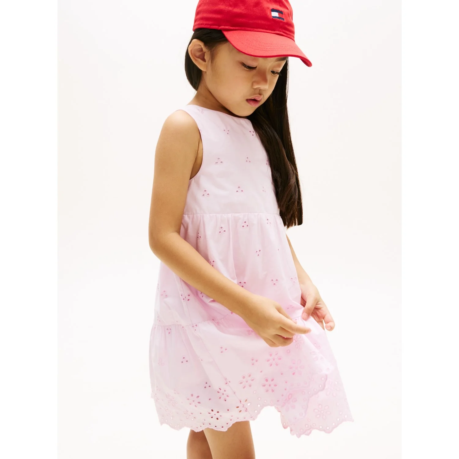 Tommy Hilfiger Pearly Pink Lg Broderie Anglaise Sløjfe Kjole - Image 3