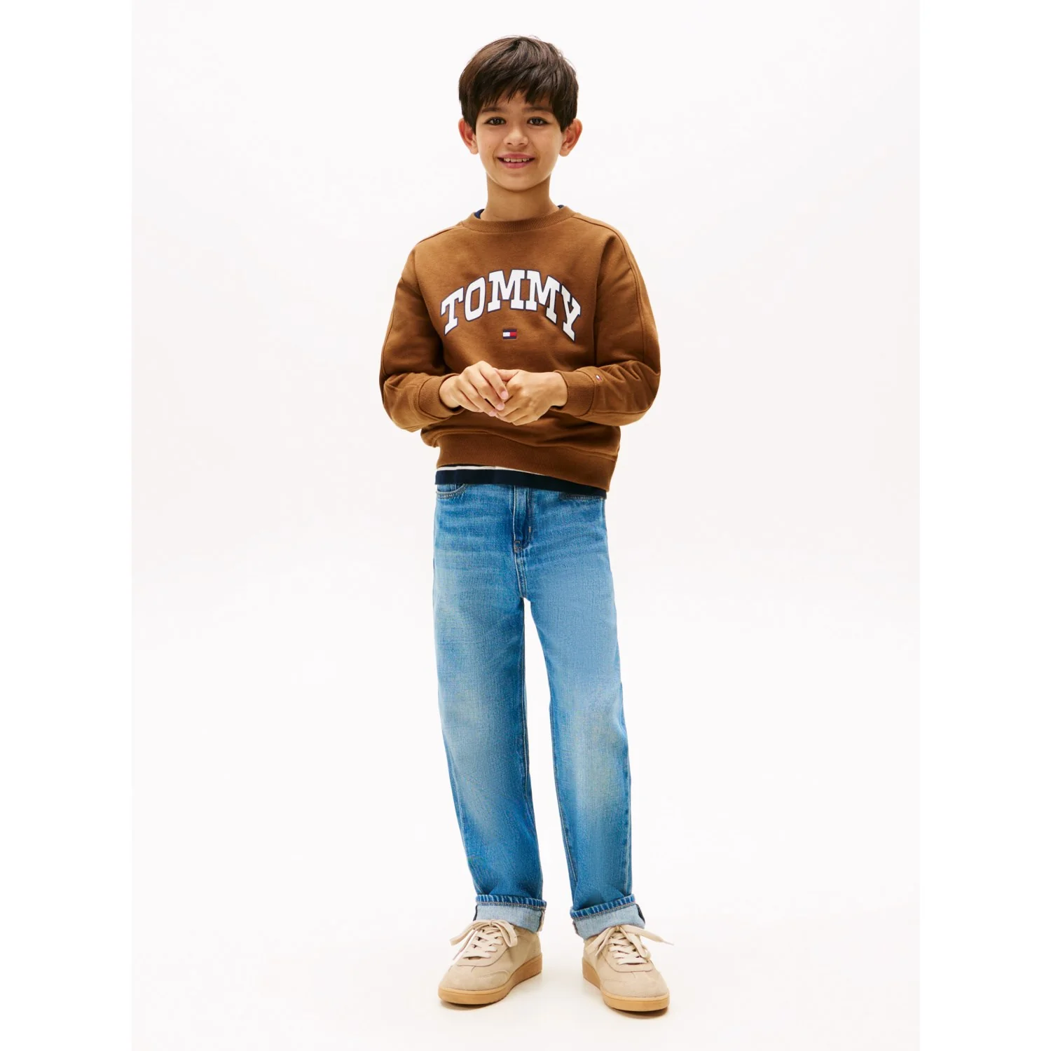 Tommy Hilfiger Pecan Nut Varsity Raised Print Sweatshirt - Image 8