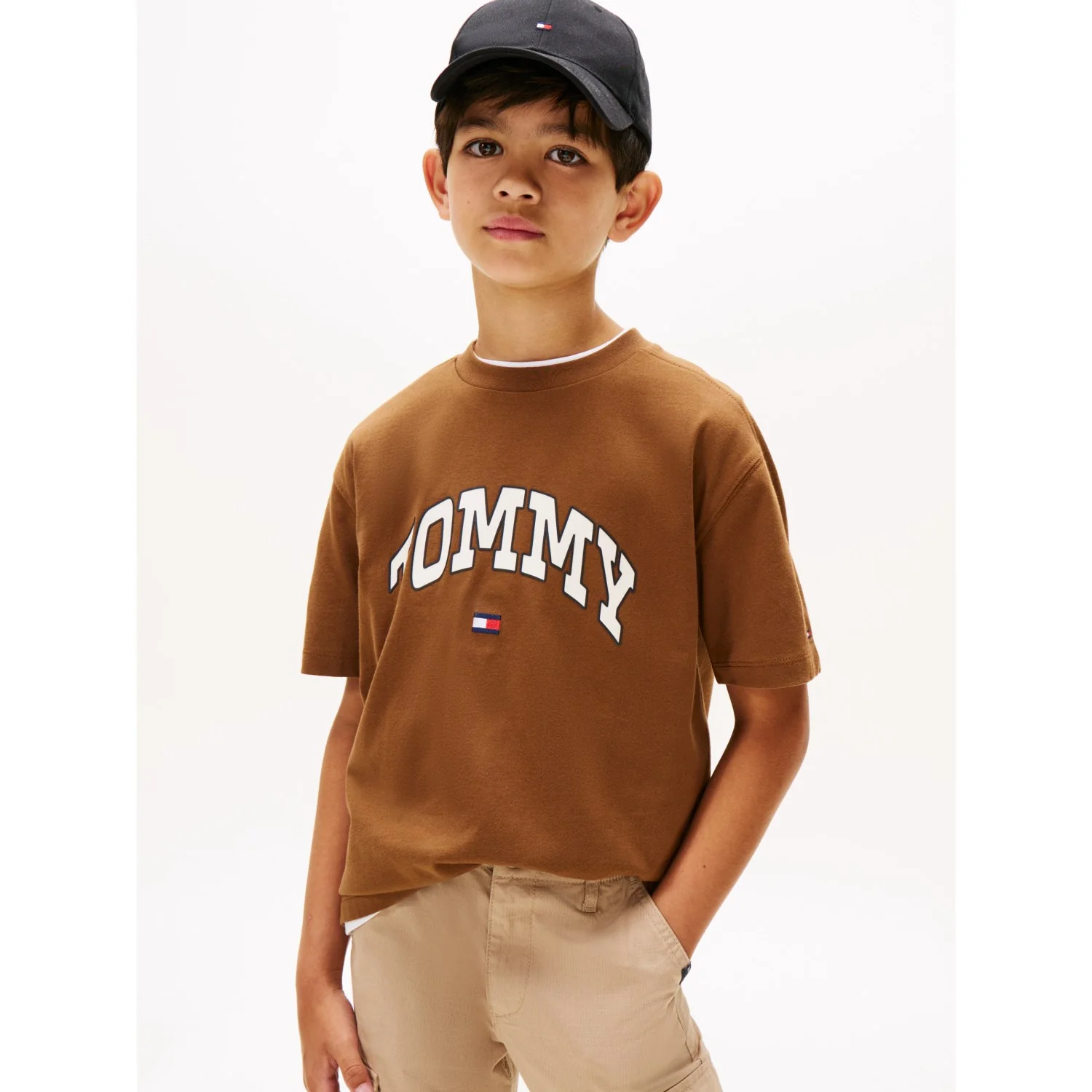 Tommy Hilfiger Pecan Nut Varsity Raised Print Tee Ss - Image 2